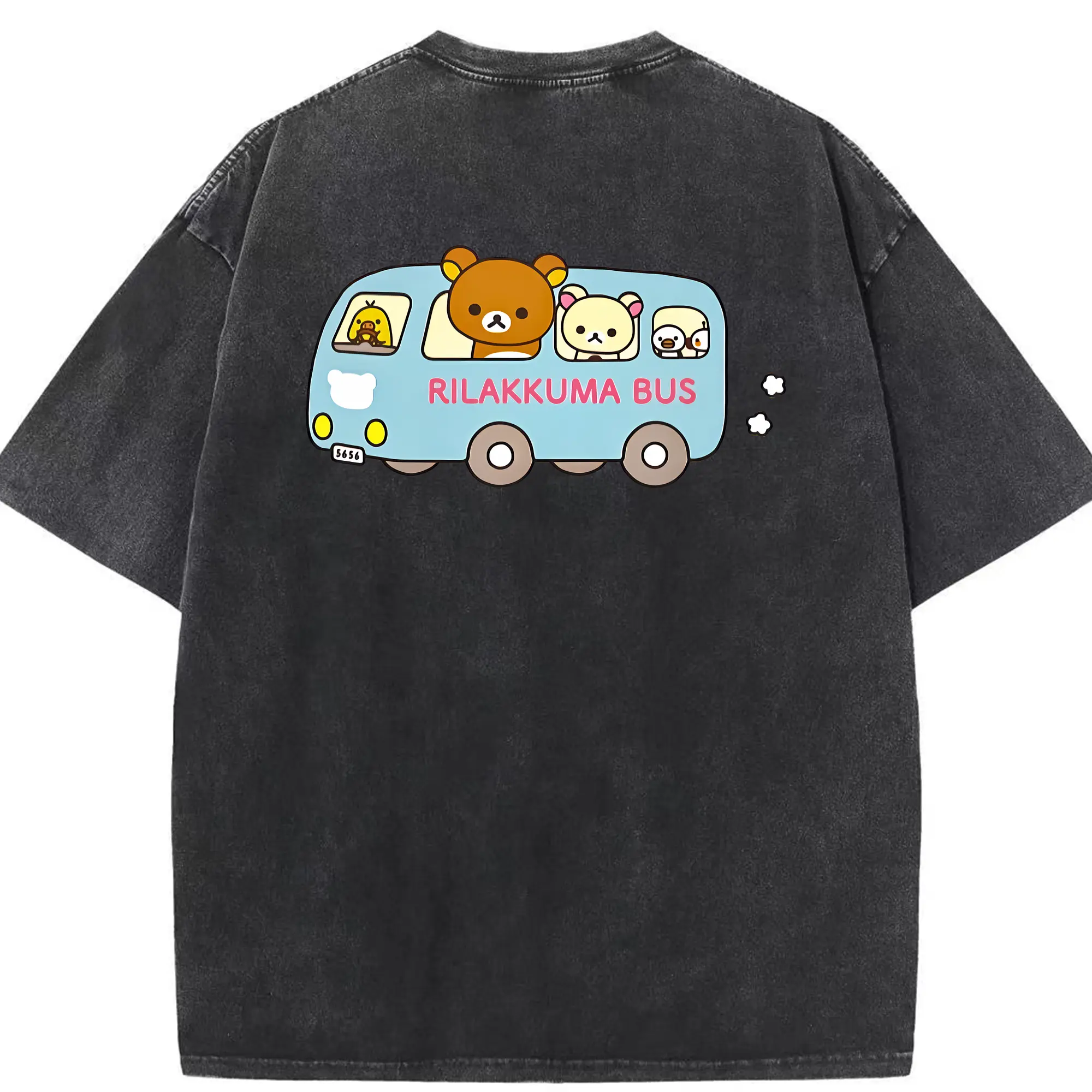 リラックマ (Rilakkuma) グッズ コリラックマ (Korirakkuma) - 綿100％ ヴィンテージ風 半袖Tシャツ ・ 背面プリント ・ 柔らか肌触り ・ 通気性 快適 ・ スポーツ カジュアル 外出用