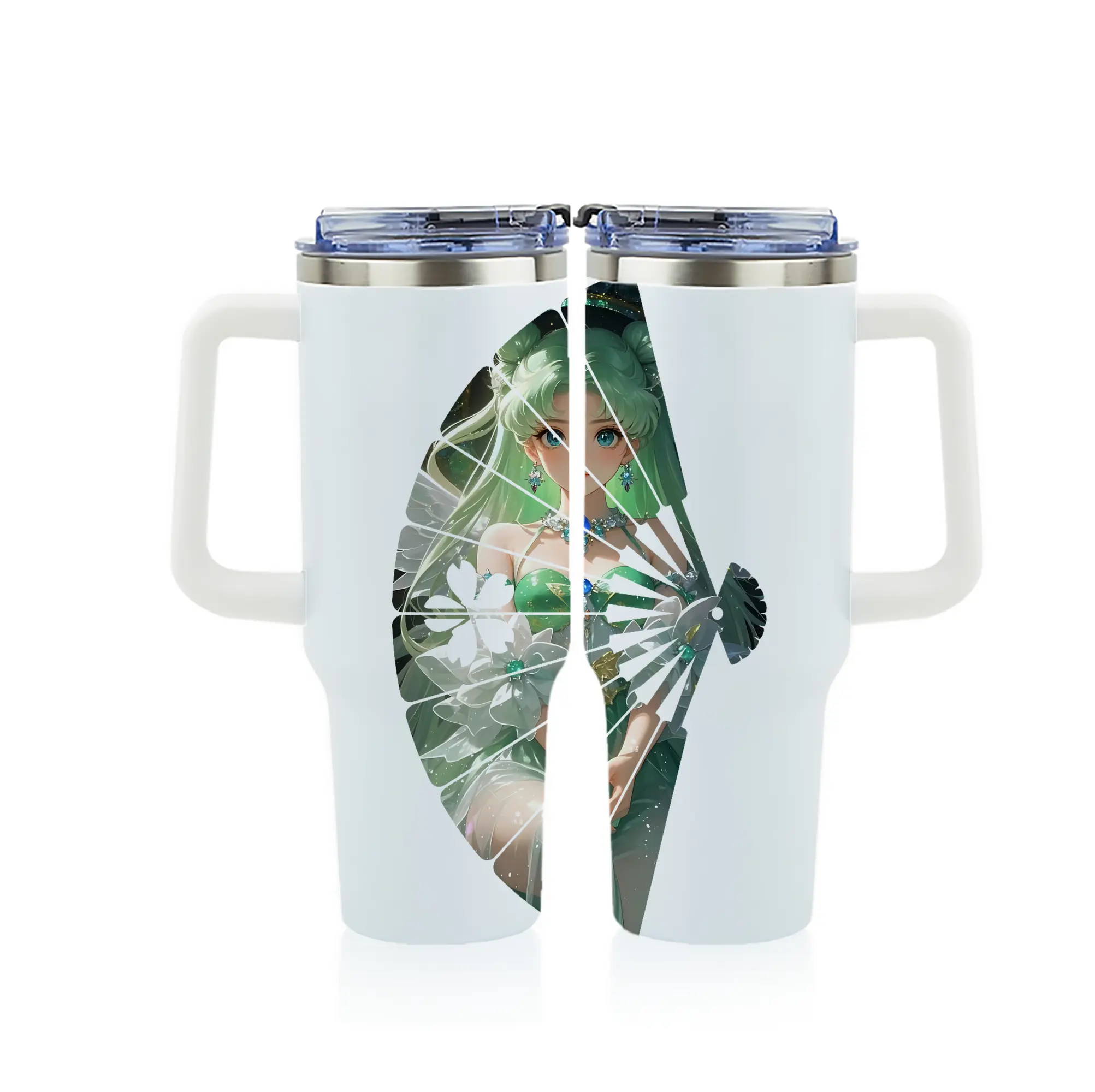 美少女戦士セーラームーン グッズ 月野 うさぎ - 1200mL フルプリント車用タンブラー ・ 304ステンレス 内側 ・ 201ステンレス 外側 ・ 保温 保冷 ・ 通勤 ドライブ アウトドア用