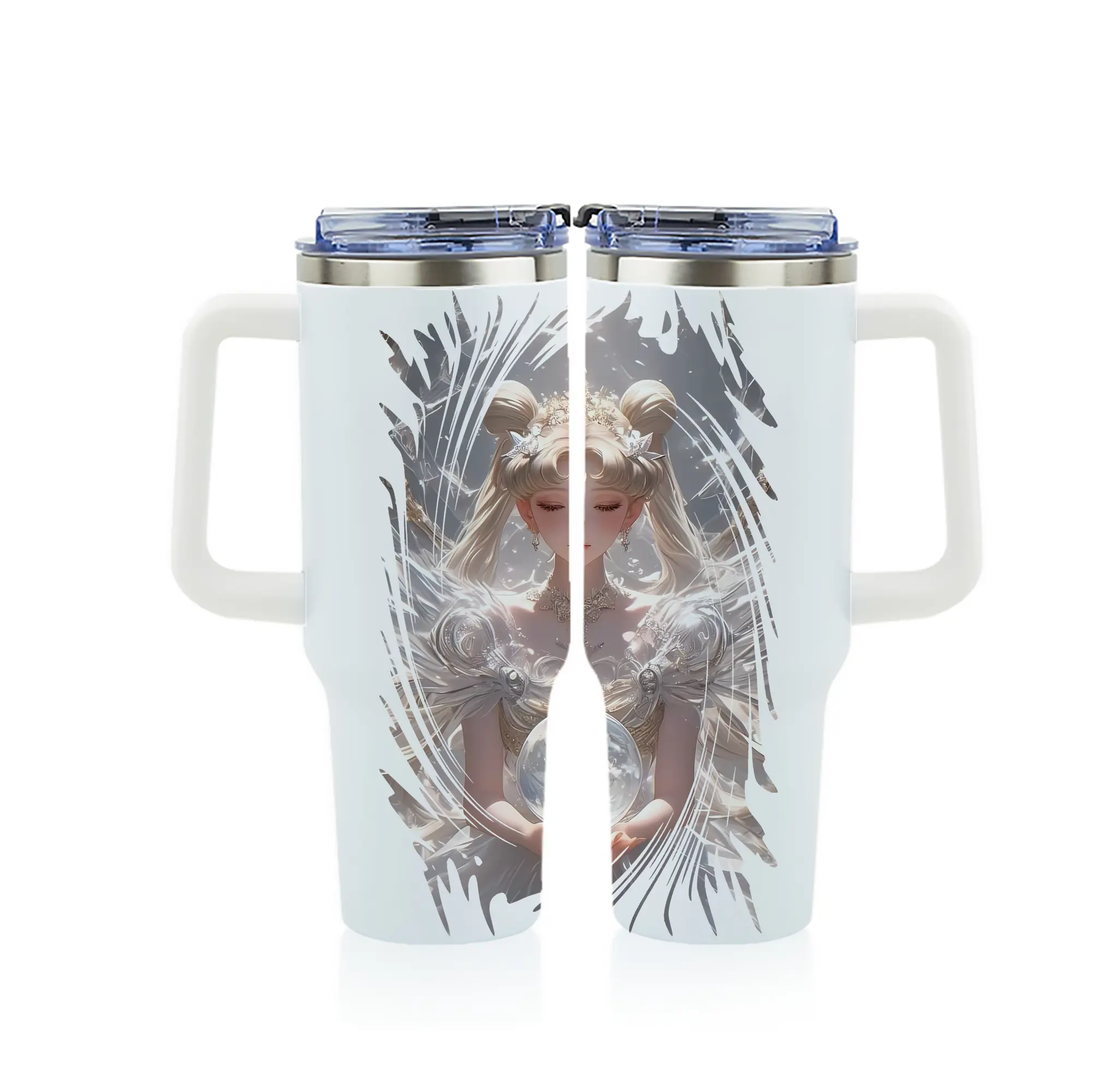 美少女戦士セーラームーン グッズ 月野 うさぎ - 1200mL フルプリント車用タンブラー ・ 304ステンレス 内側 ・ 201ステンレス 外側 ・ 保温 保冷 ・ 通勤 ドライブ アウトドア用