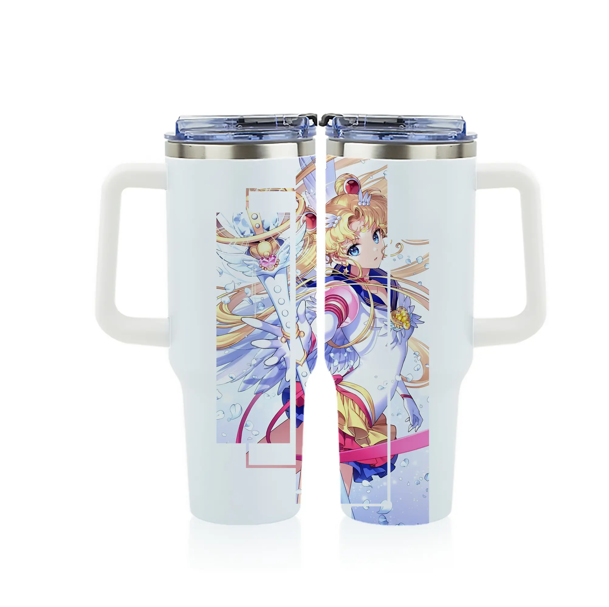 美少女戦士セーラームーン グッズ 月野 うさぎ - 1200mL フルプリント車用タンブラー ・ 304ステンレス 内側 ・ 201ステンレス 外側 ・ 保温 保冷 ・ 通勤 ドライブ アウトドア用