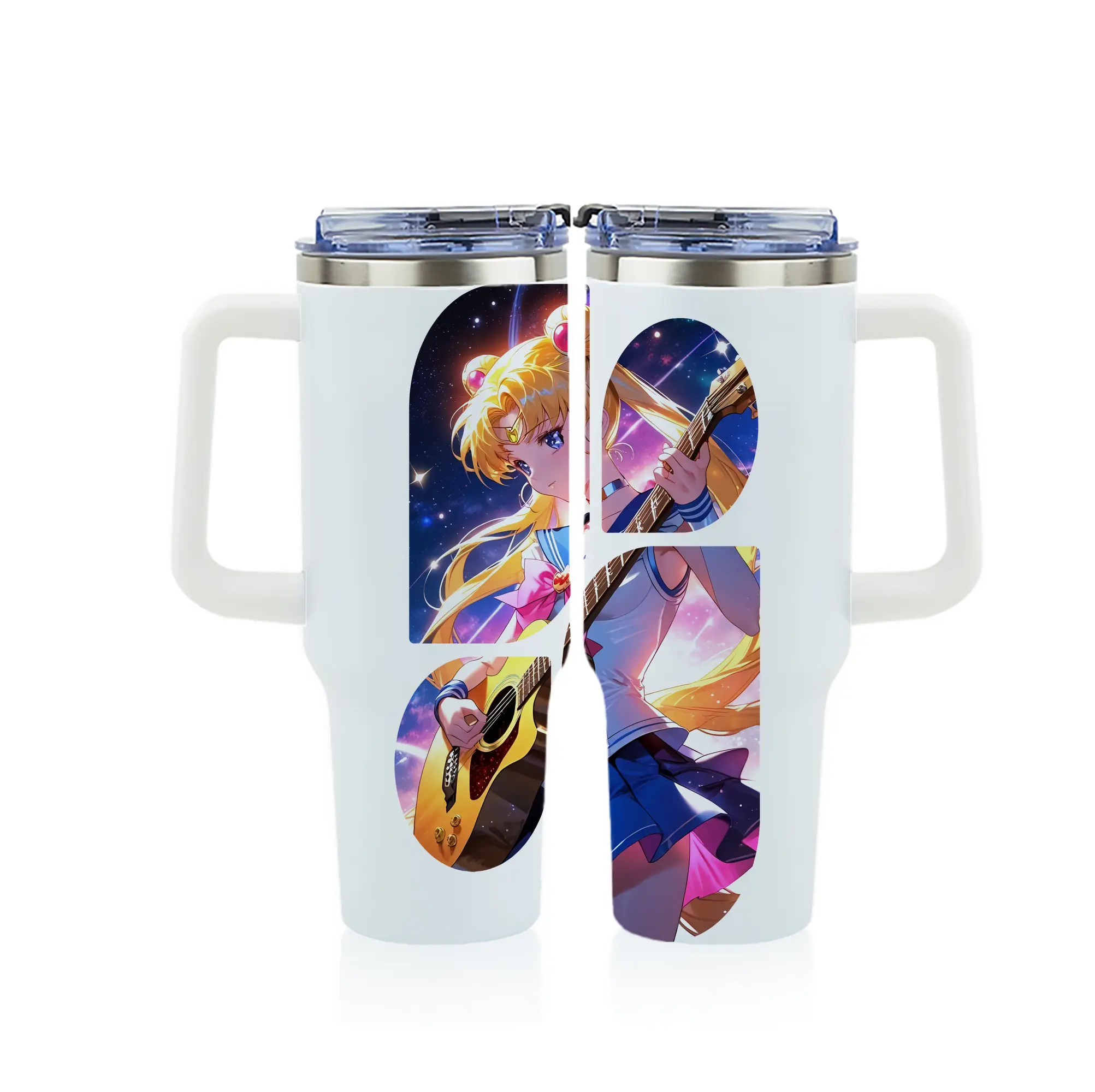 美少女戦士セーラームーン グッズ 月野 うさぎ - 1200mL フルプリント車用タンブラー ・ 304ステンレス 内側 ・ 201ステンレス 外側 ・ 保温 保冷 ・ 通勤 ドライブ アウトドア用