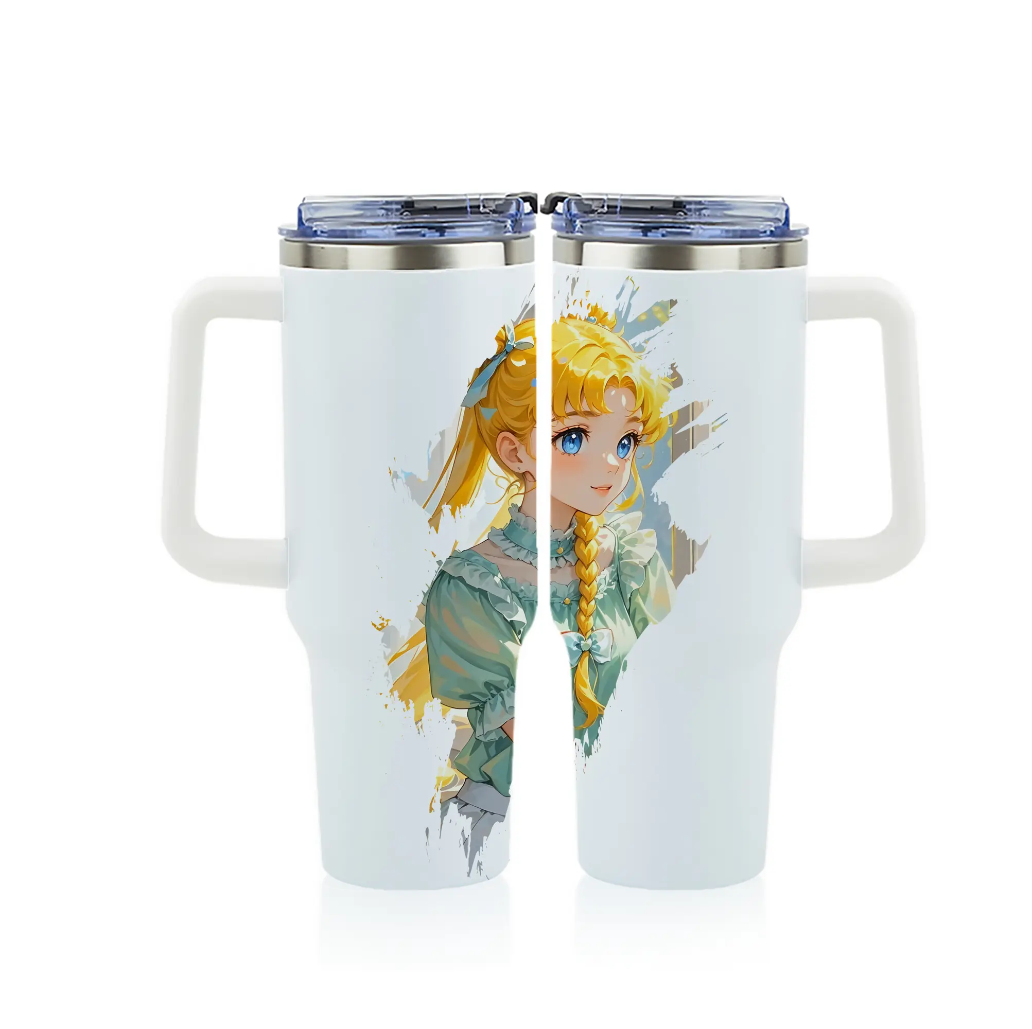 美少女戦士セーラームーン グッズ 月野 うさぎ - 1200mL フルプリント車用タンブラー ・ 304ステンレス 内側 ・ 201ステンレス 外側 ・ 保温 保冷 ・ 通勤 ドライブ アウトドア用