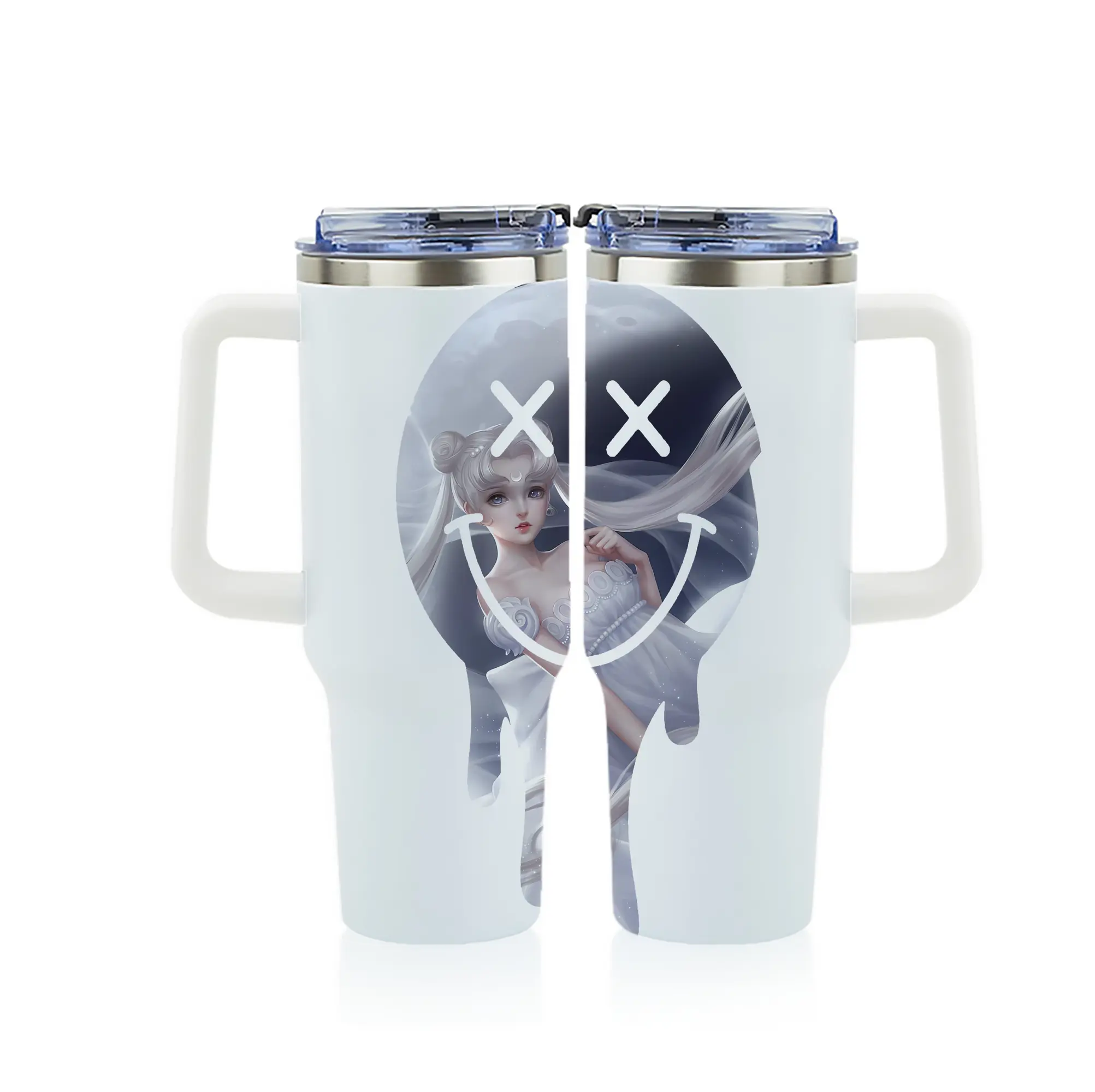 美少女戦士セーラームーン グッズ 月野 うさぎ - 1200mL フルプリント車用タンブラー ・ 304ステンレス 内側 ・ 201ステンレス 外側 ・ 保温 保冷 ・ 通勤 ドライブ アウトドア用