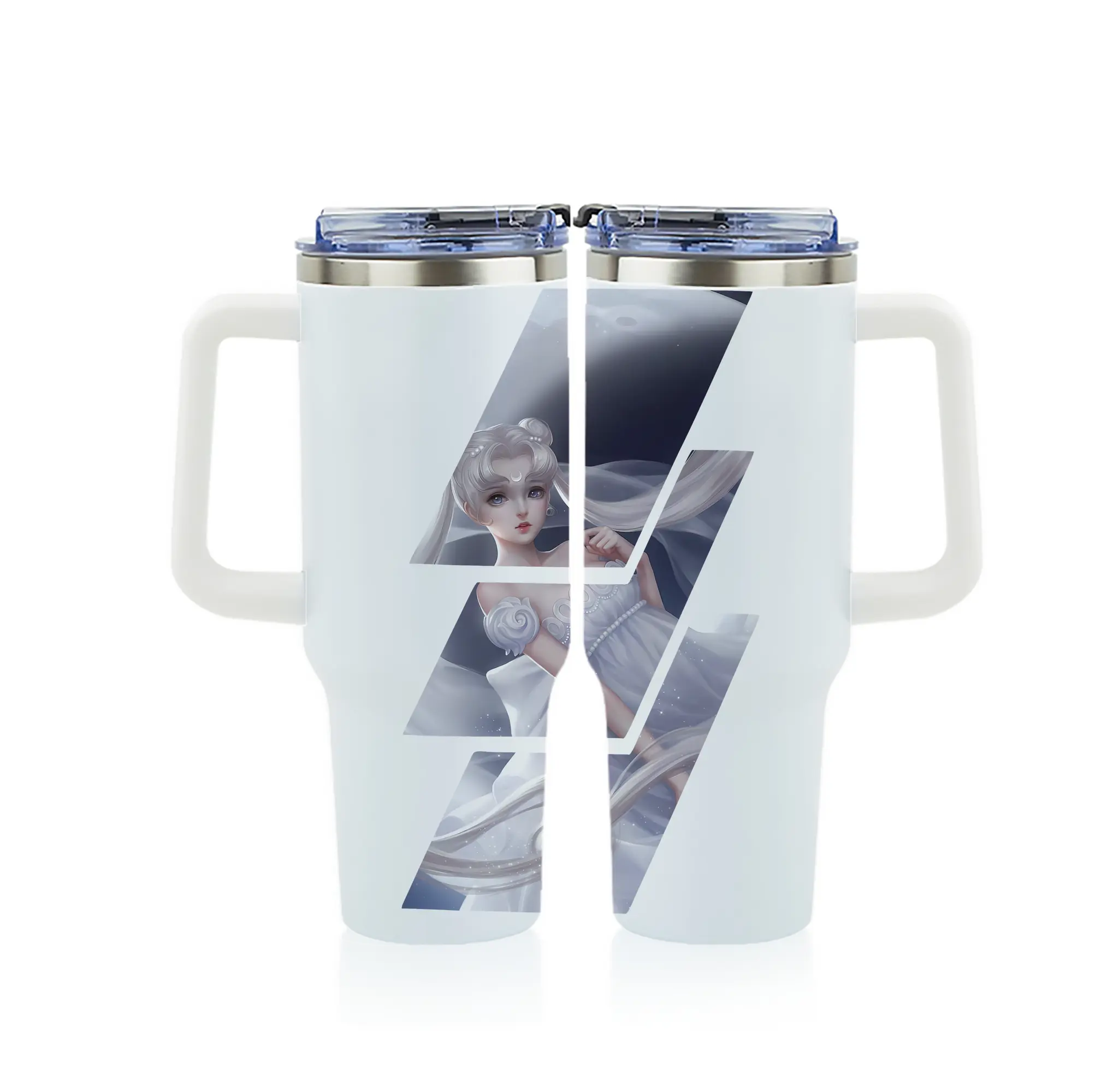 美少女戦士セーラームーン グッズ 月野 うさぎ - 1200mL フルプリント車用タンブラー ・ 304ステンレス 内側 ・ 201ステンレス 外側 ・ 保温 保冷 ・ 通勤 ドライブ アウトドア用