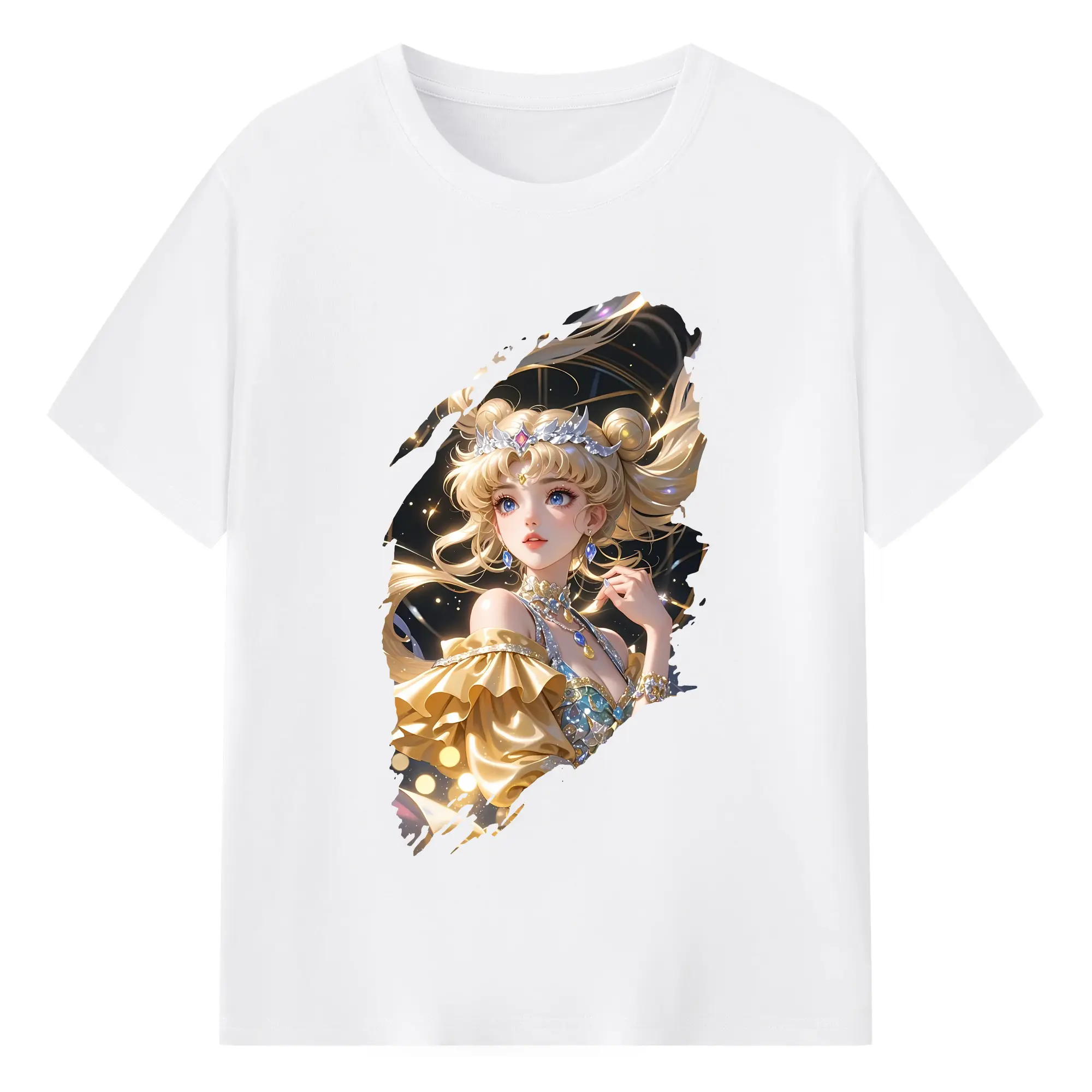 美少女戦士セーラームーン グッズ 月野 うさぎ - 綿100％ 半袖Tシャツ ・ フロントプリント ・ 快適 通気性 ・ 日常使い 散歩 スポーツ用