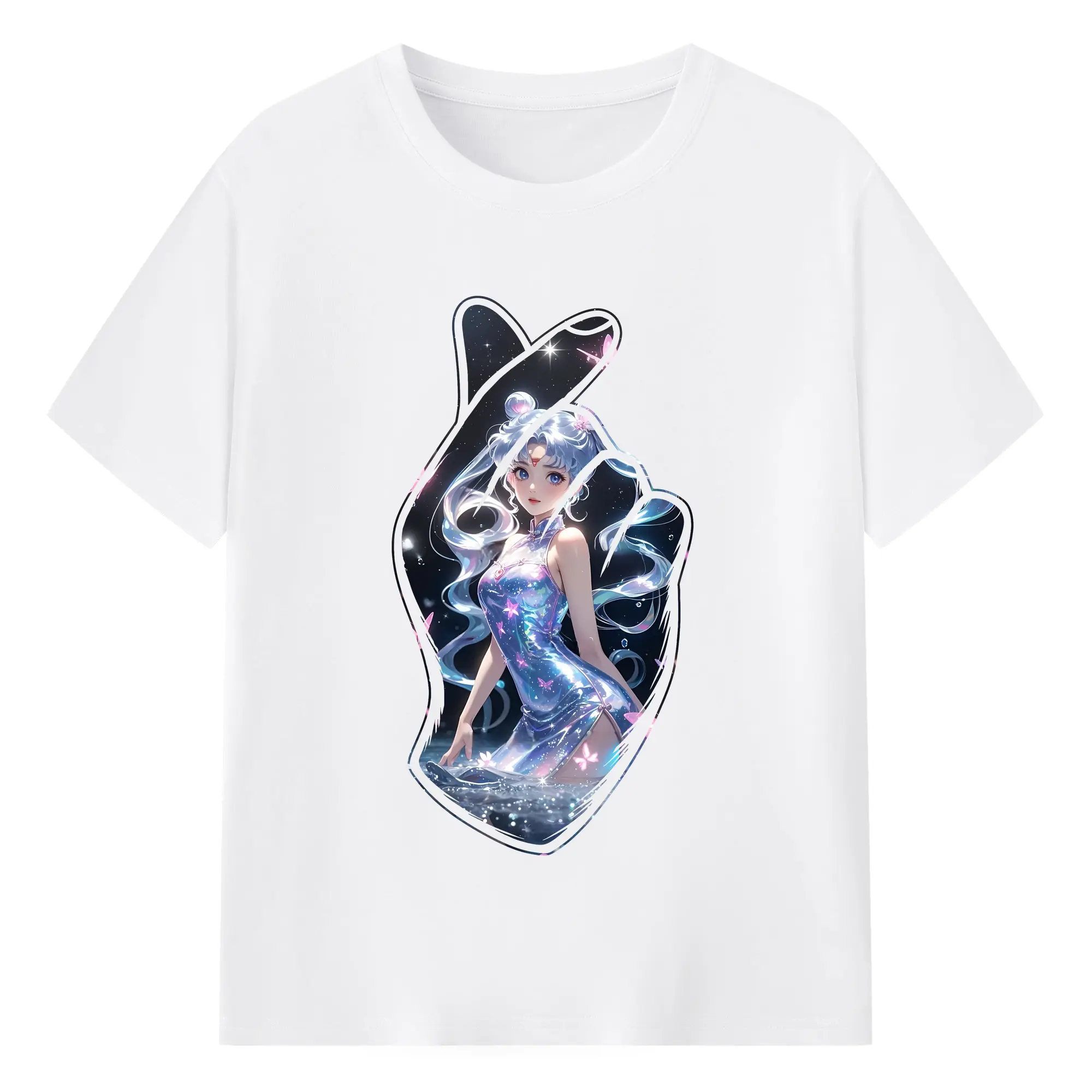 美少女戦士セーラームーン グッズ 月野 うさぎ - 綿100％ 半袖Tシャツ ・ フロントプリント ・ 快適 通気性 ・ 日常使い 散歩 スポーツ用