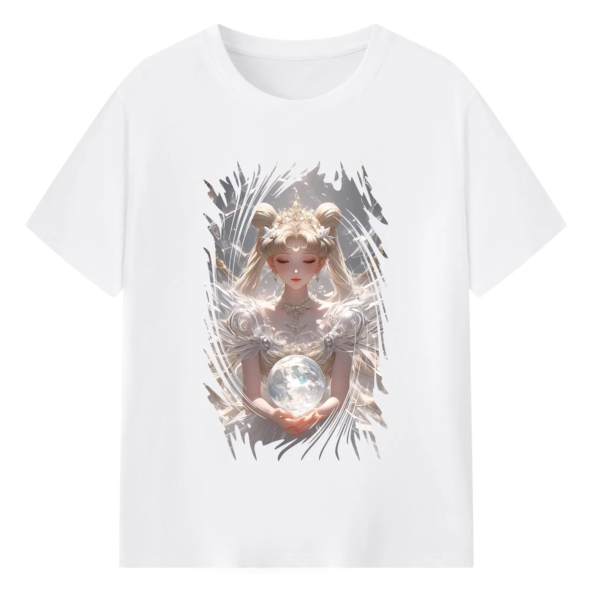 美少女戦士セーラームーン グッズ 月野 うさぎ - 綿100％ 半袖Tシャツ ・ フロントプリント ・ 快適 通気性 ・ 日常使い 散歩 スポーツ用