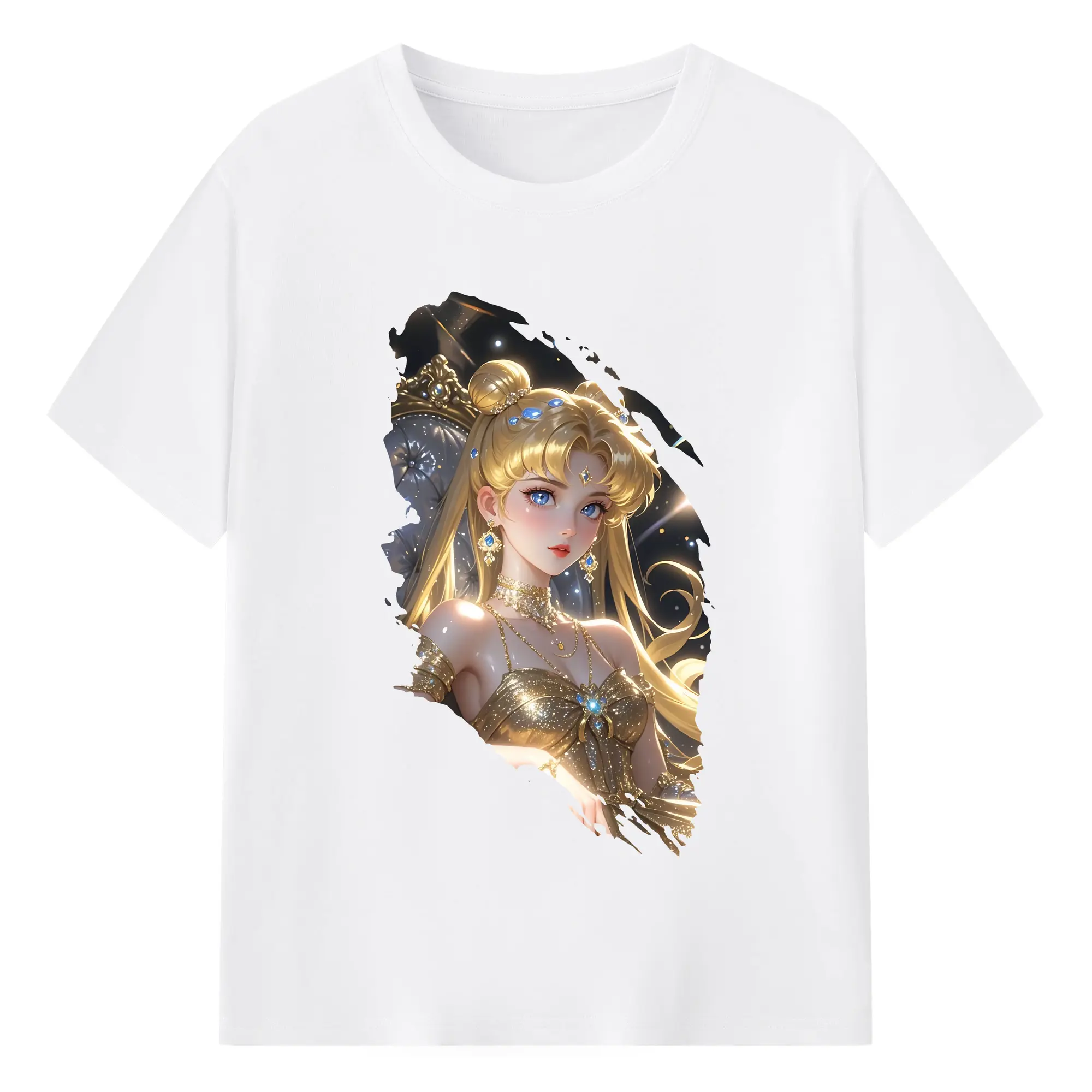 美少女戦士セーラームーン グッズ 月野 うさぎ - 綿100％ 半袖Tシャツ ・ フロントプリント ・ 快適 通気性 ・ 日常使い 散歩 スポーツ用