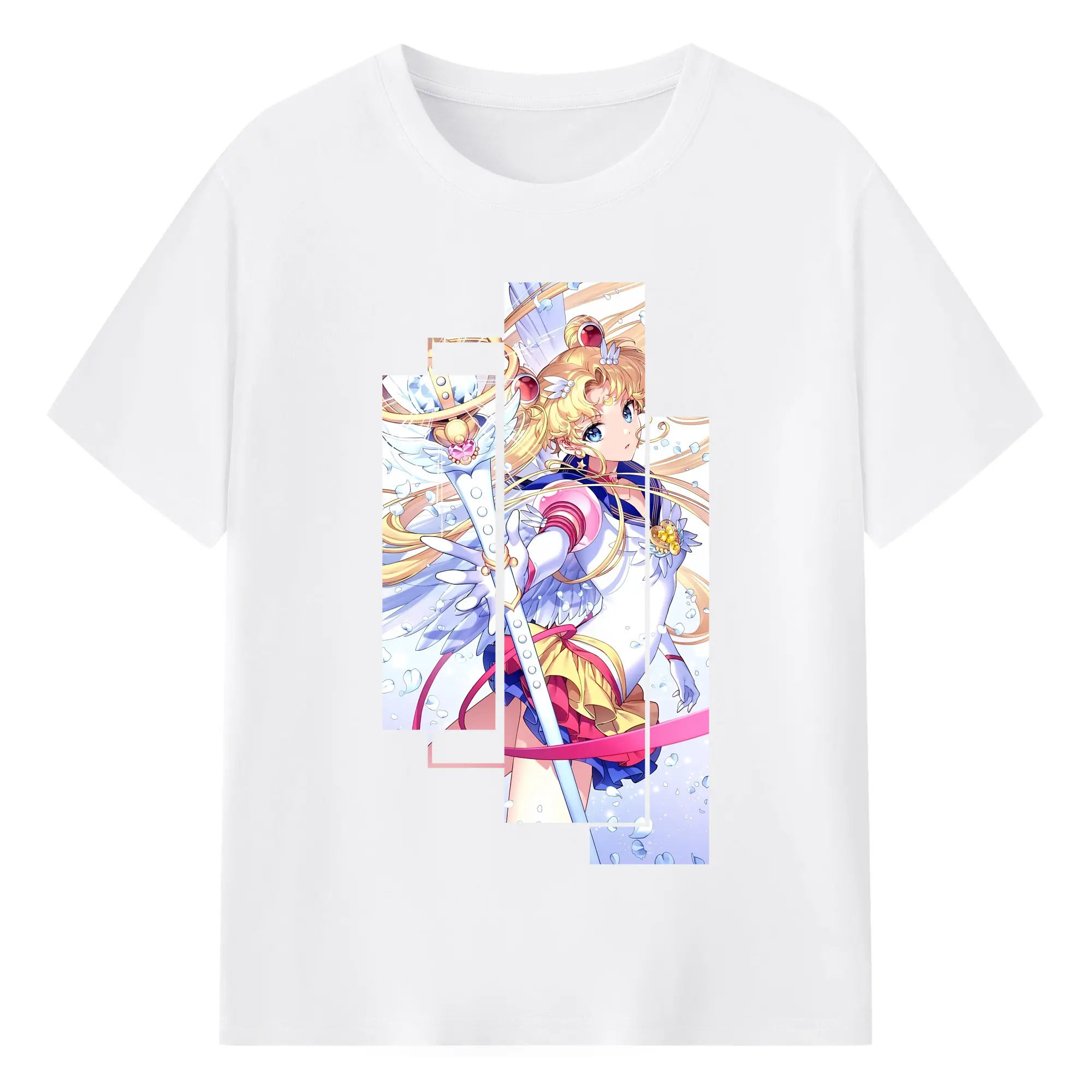 美少女戦士セーラームーン グッズ 月野 うさぎ - 綿100％ 半袖Tシャツ ・ フロントプリント ・ 快適 通気性 ・ 日常使い 散歩 スポーツ用