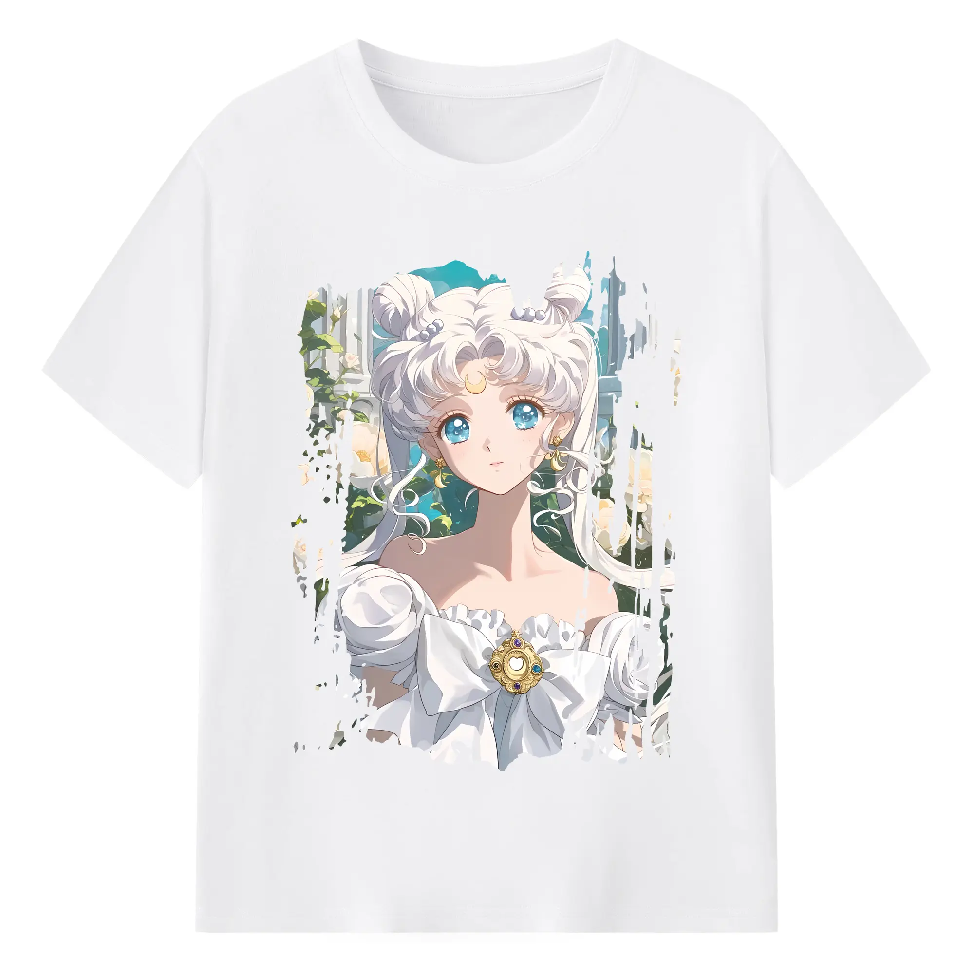 美少女戦士セーラームーン グッズ 月野 うさぎ - 綿100％ 半袖Tシャツ ・ フロントプリント ・ 快適 通気性 ・ 日常使い 散歩 スポーツ用