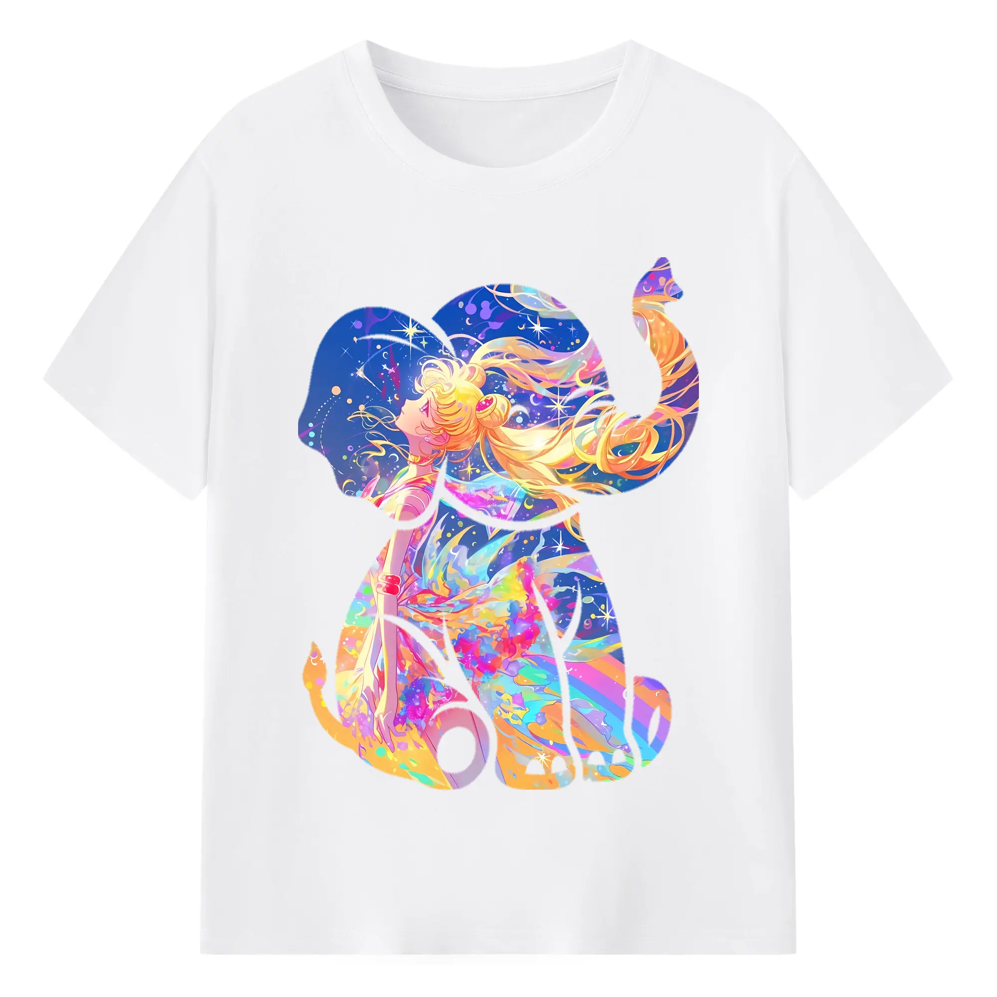 美少女戦士セーラームーン グッズ 月野 うさぎ - 綿100％ 半袖Tシャツ ・ フロントプリント ・ 快適 通気性 ・ 日常使い 散歩 スポーツ用