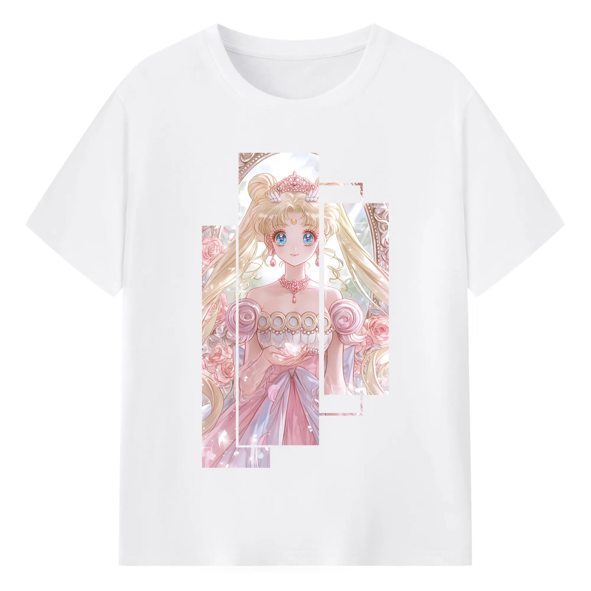 美少女戦士セーラームーン グッズ 月野 うさぎ - 綿100％ 半袖Tシャツ ・ フロントプリント ・ 快適 通気性 ・ 日常使い 散歩 スポーツ用