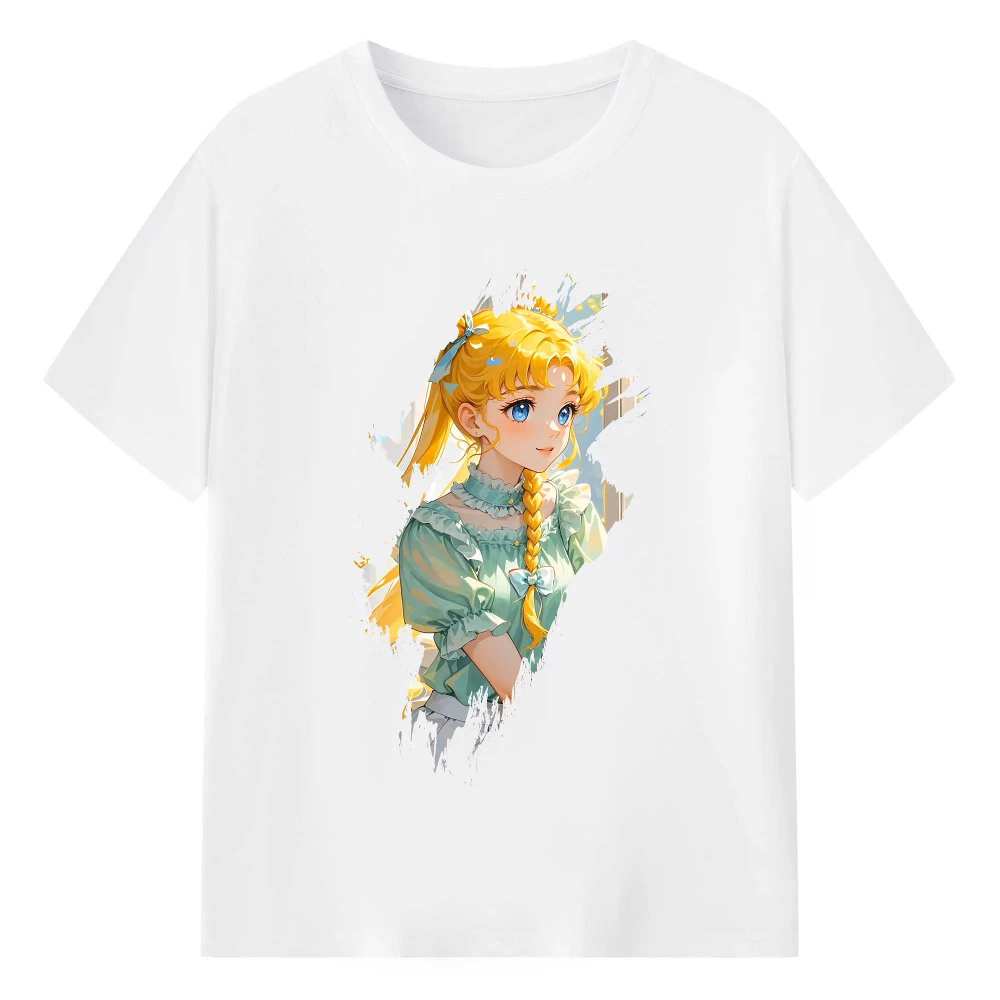 美少女戦士セーラームーン グッズ 月野 うさぎ - 綿100％ 半袖Tシャツ ・ フロントプリント ・ 快適 通気性 ・ 日常使い 散歩 スポーツ用
