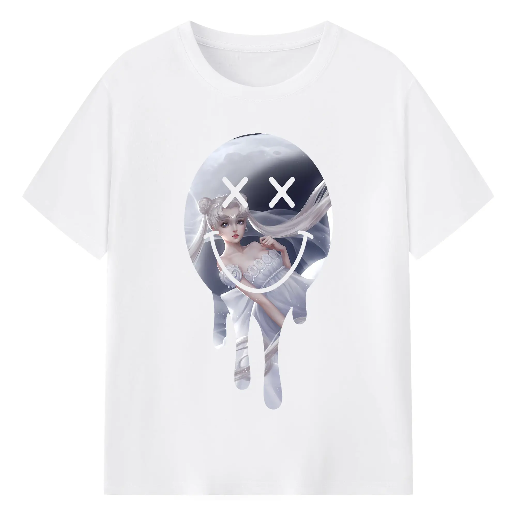 美少女戦士セーラームーン グッズ 月野 うさぎ - 綿100％ 半袖Tシャツ ・ フロントプリント ・ 快適 通気性 ・ 日常使い 散歩 スポーツ用