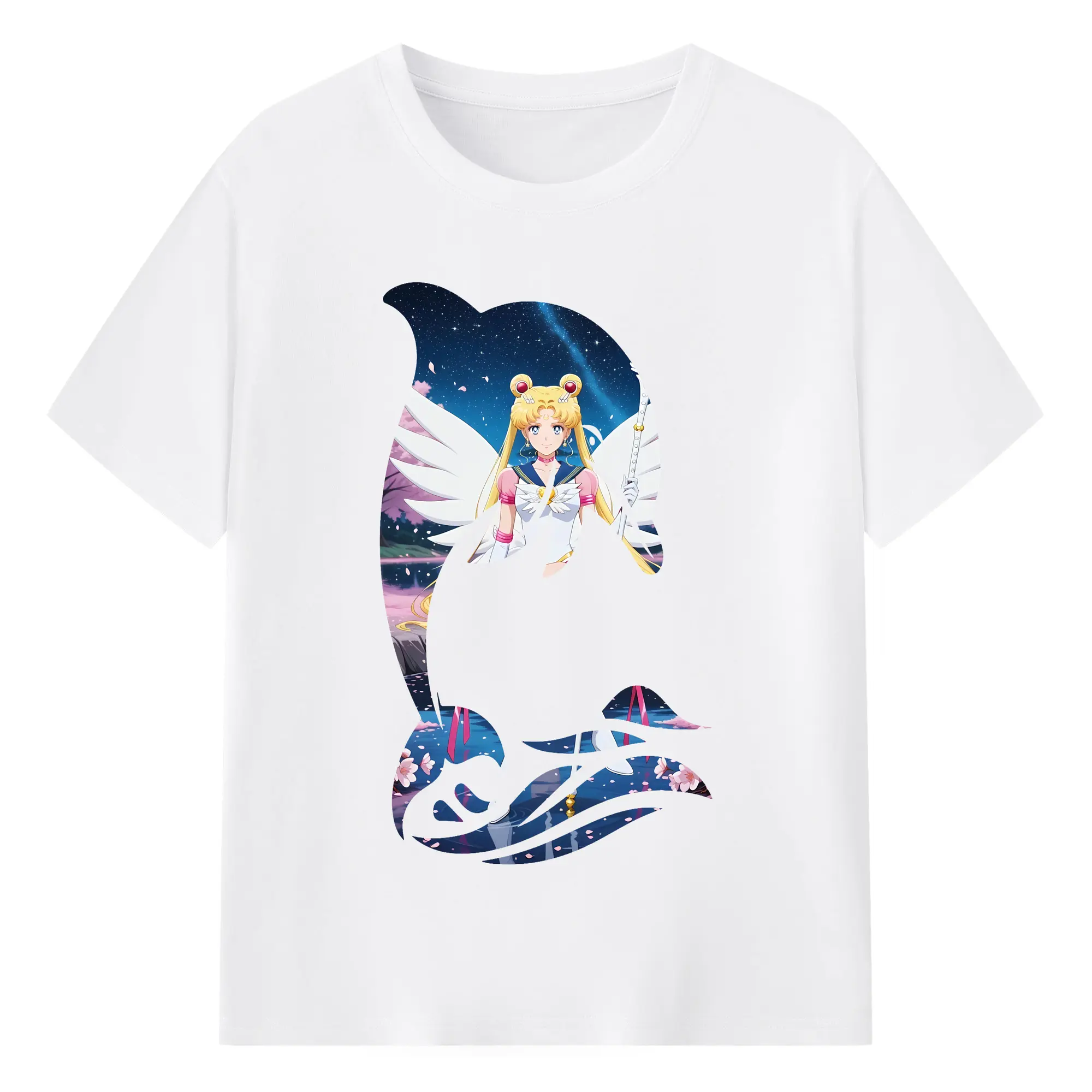 美少女戦士セーラームーン グッズ 月野 うさぎ - 綿100％ 半袖Tシャツ ・ フロントプリント ・ 快適 通気性 ・ 日常使い 散歩 スポーツ用