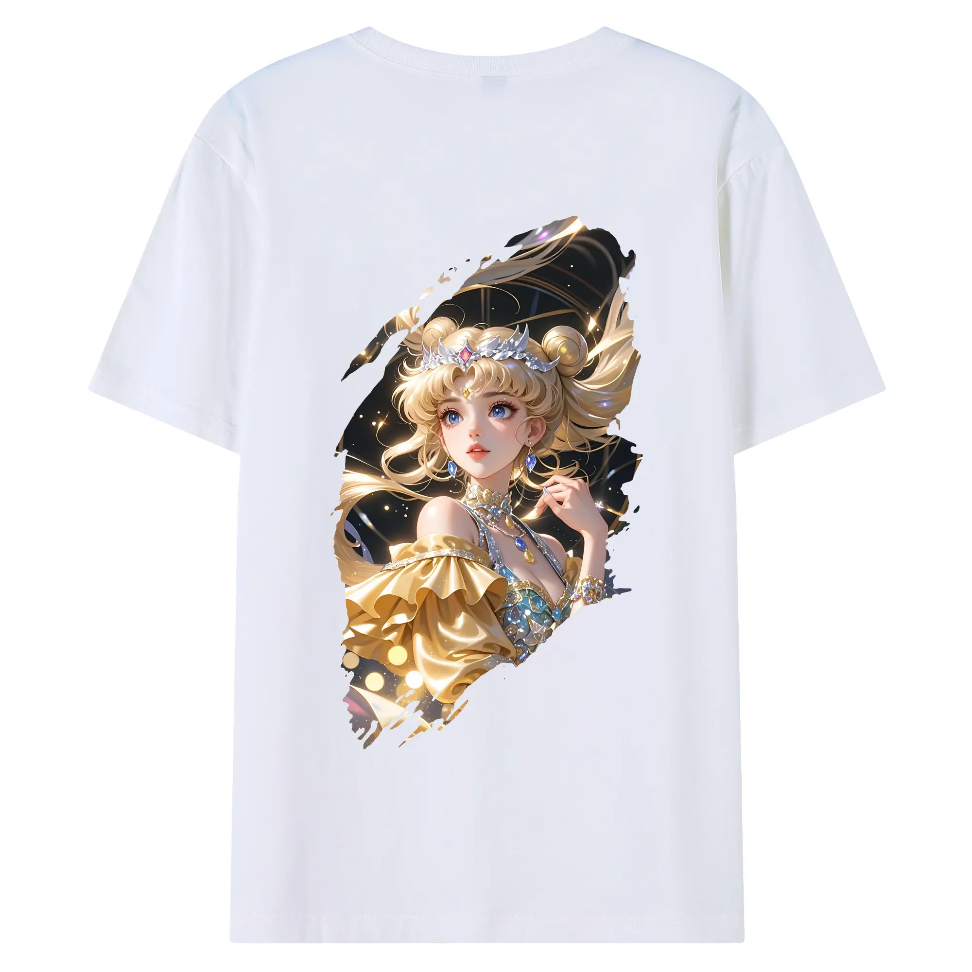 美少女戦士セーラームーン グッズ 月野 うさぎ - 綿100％ 半袖Tシャツ ・ バックプリント ・ 快適 通気性 ・ 日常使い 散歩 スポーツ用