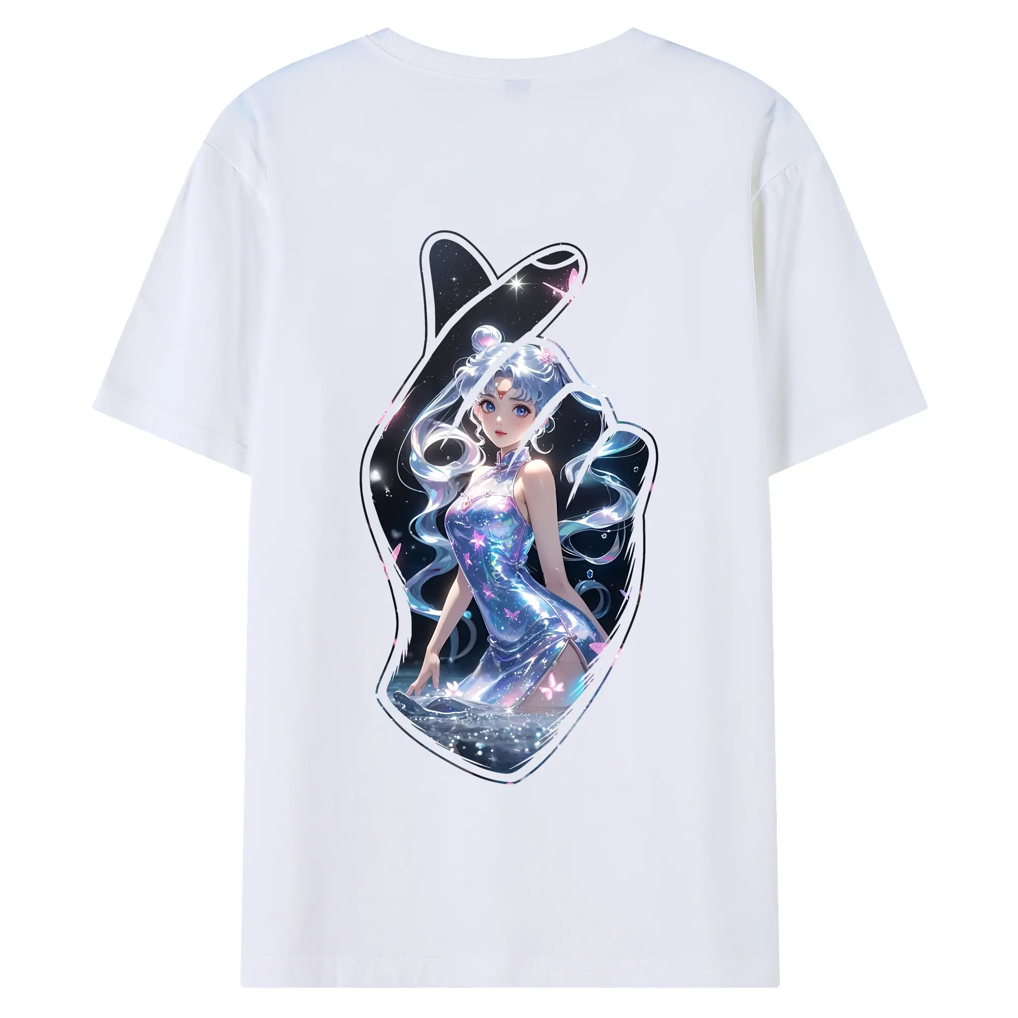 美少女戦士セーラームーン グッズ 月野 うさぎ - 綿100％ 半袖Tシャツ ・ バックプリント ・ 快適 通気性 ・ 日常使い 散歩 スポーツ用