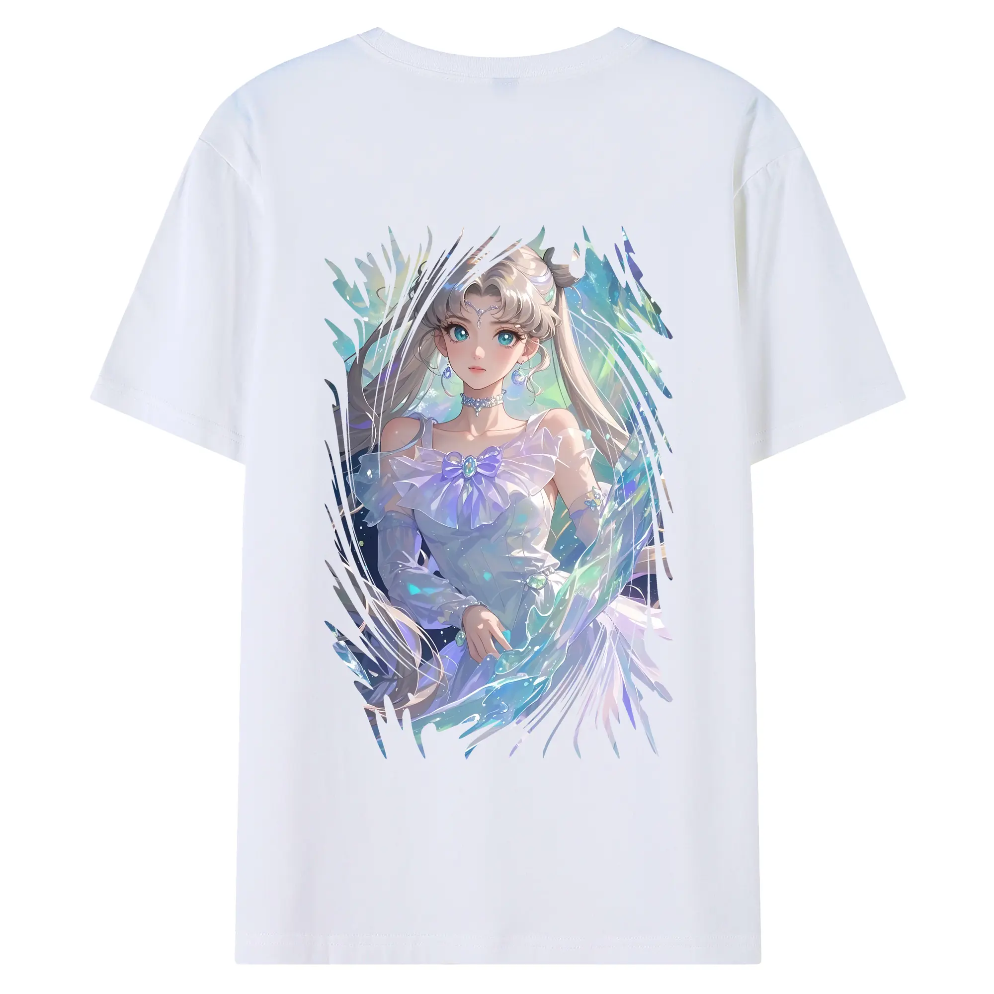 美少女戦士セーラームーン グッズ 月野 うさぎ - 綿100％ 半袖Tシャツ ・ バックプリント ・ 快適 通気性 ・ 日常使い 散歩 スポーツ用