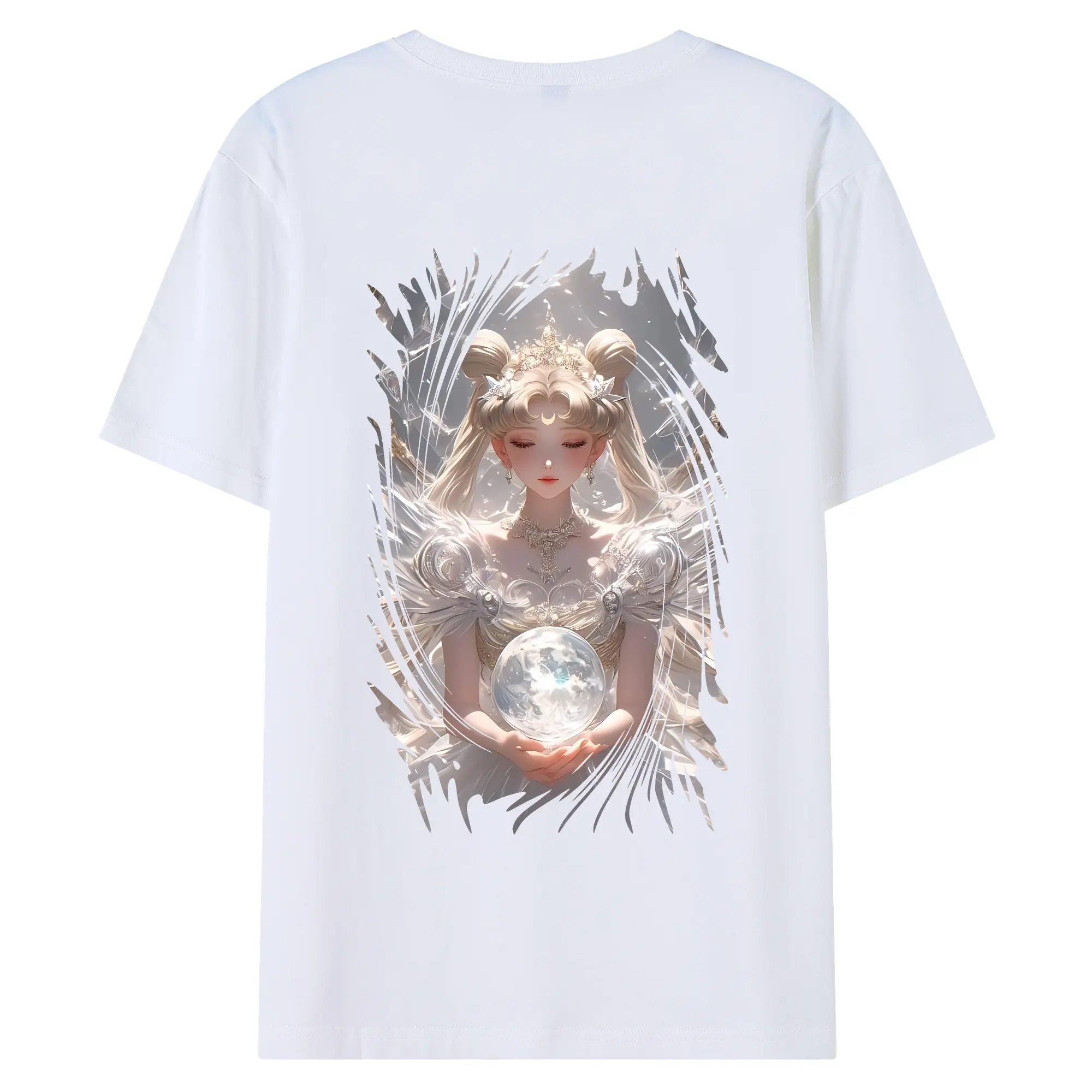 美少女戦士セーラームーン グッズ 月野 うさぎ - 綿100％ 半袖Tシャツ ・ バックプリント ・ 快適 通気性 ・ 日常使い 散歩 スポーツ用