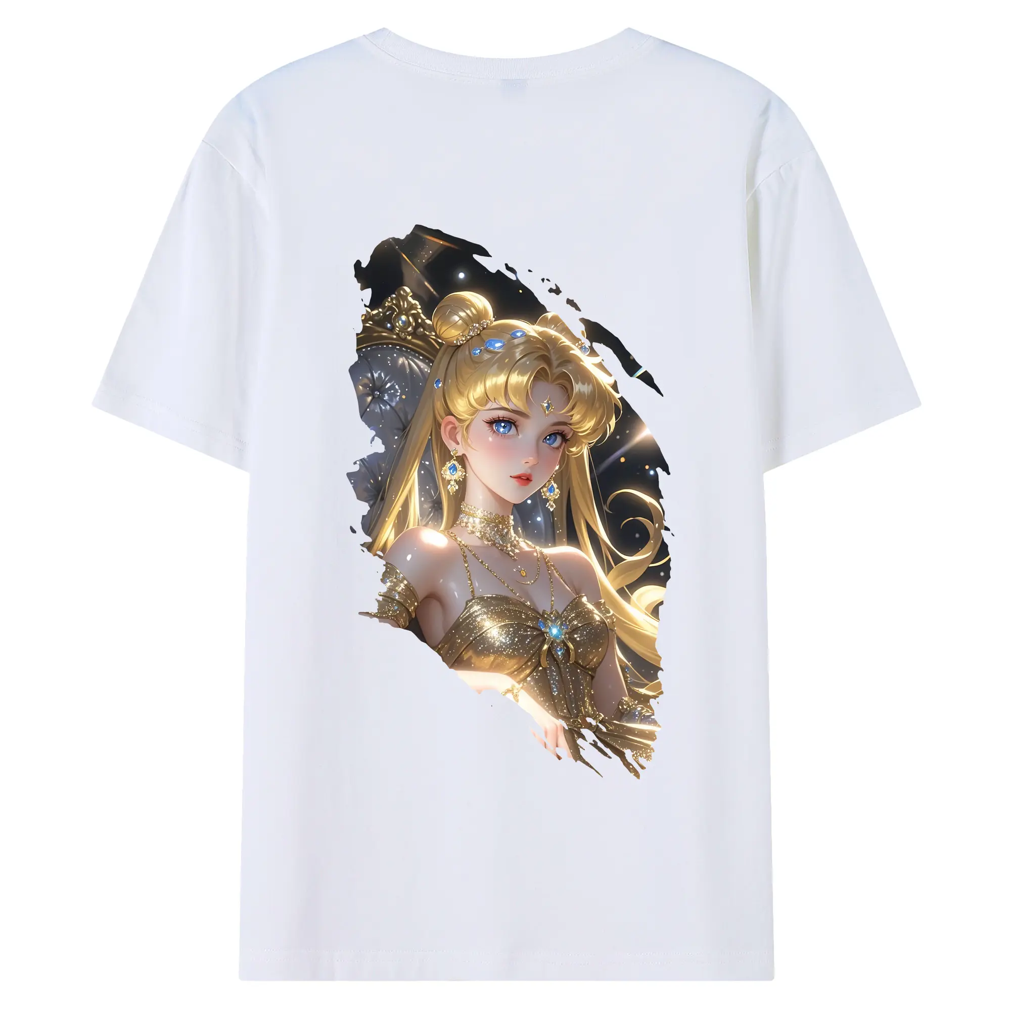 美少女戦士セーラームーン グッズ 月野 うさぎ - 綿100％ 半袖Tシャツ ・ バックプリント ・ 快適 通気性 ・ 日常使い 散歩 スポーツ用