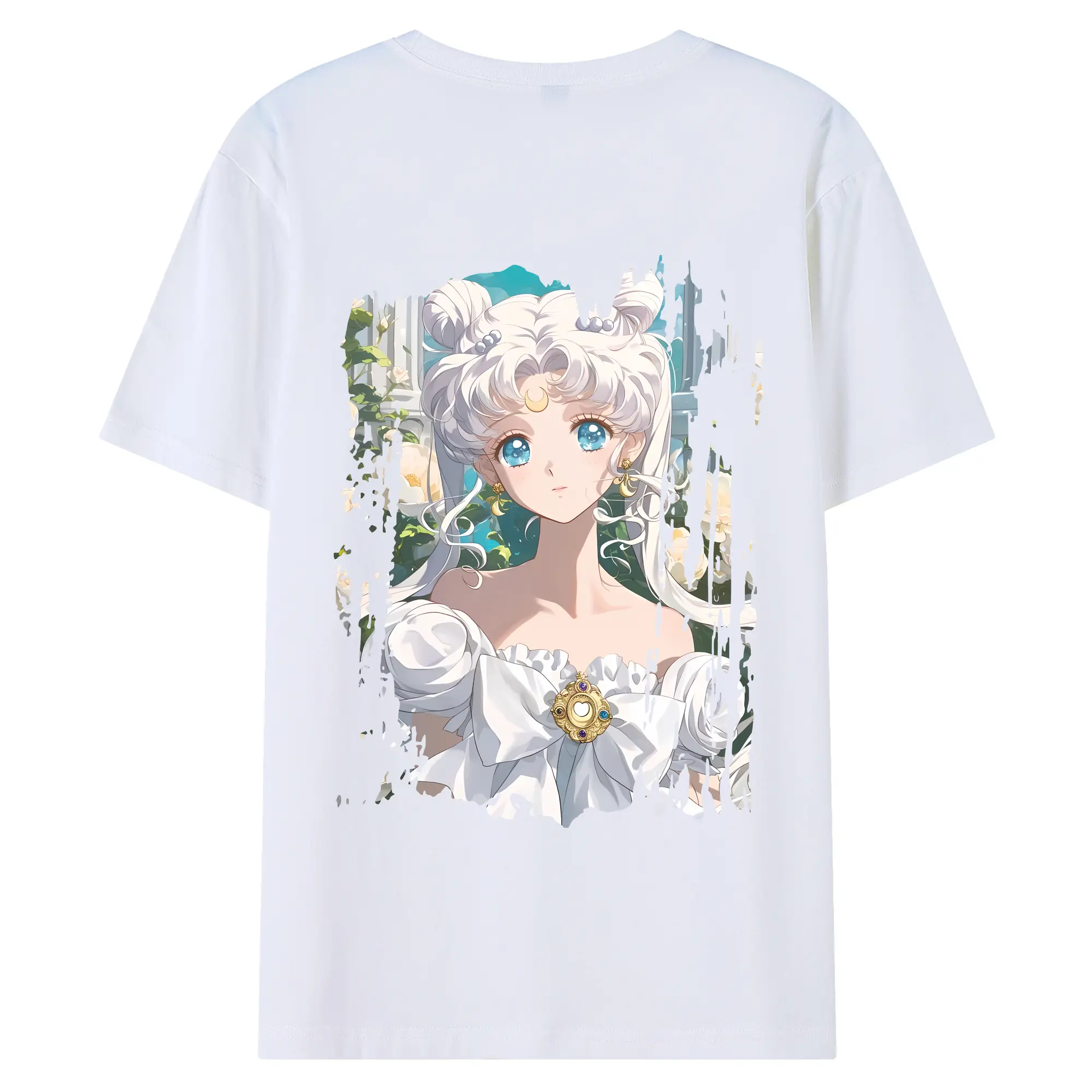美少女戦士セーラームーン グッズ 月野 うさぎ - 綿100％ 半袖Tシャツ ・ バックプリント ・ 快適 通気性 ・ 日常使い 散歩 スポーツ用