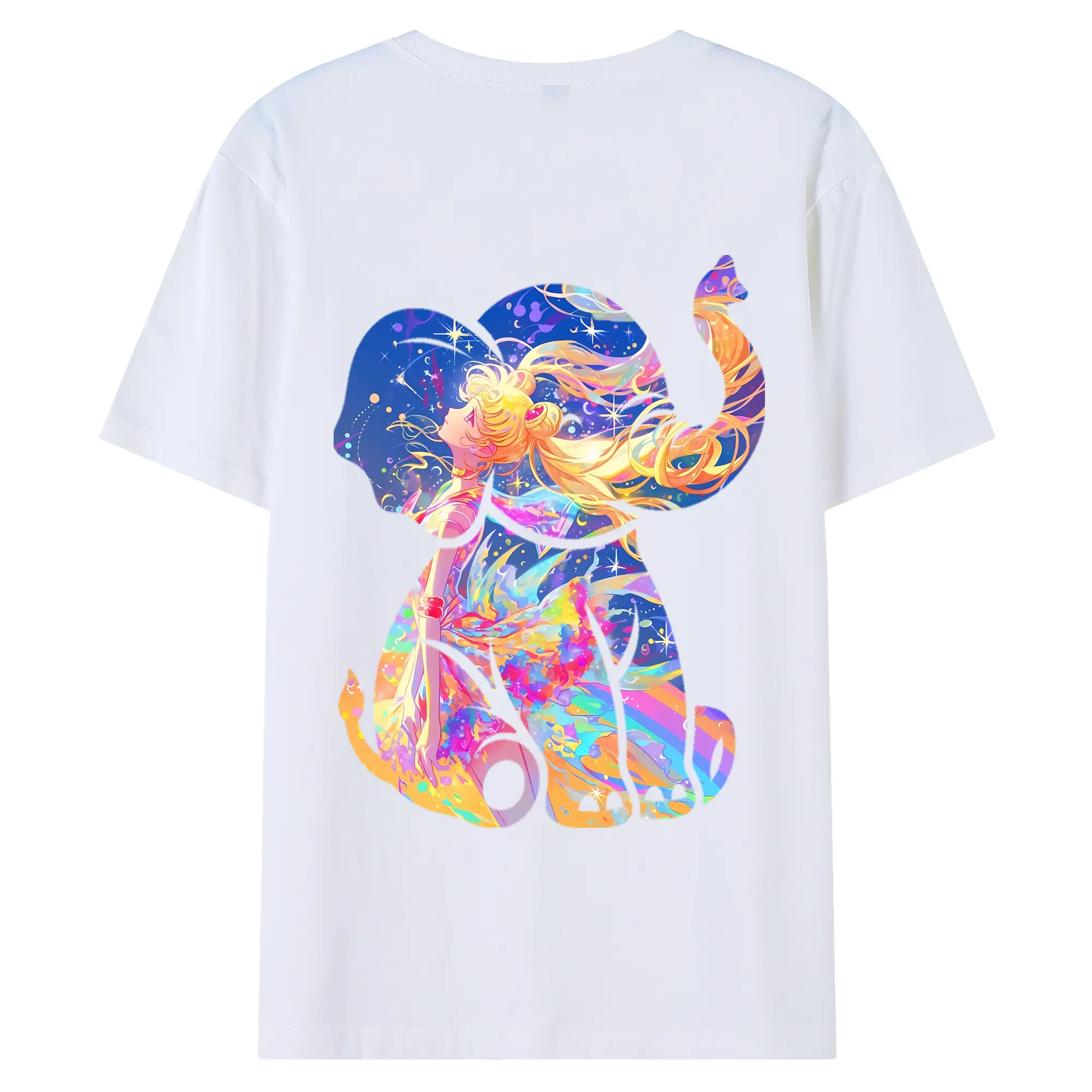 美少女戦士セーラームーン グッズ 月野 うさぎ - 綿100％ 半袖Tシャツ ・ バックプリント ・ 快適 通気性 ・ 日常使い 散歩 スポーツ用