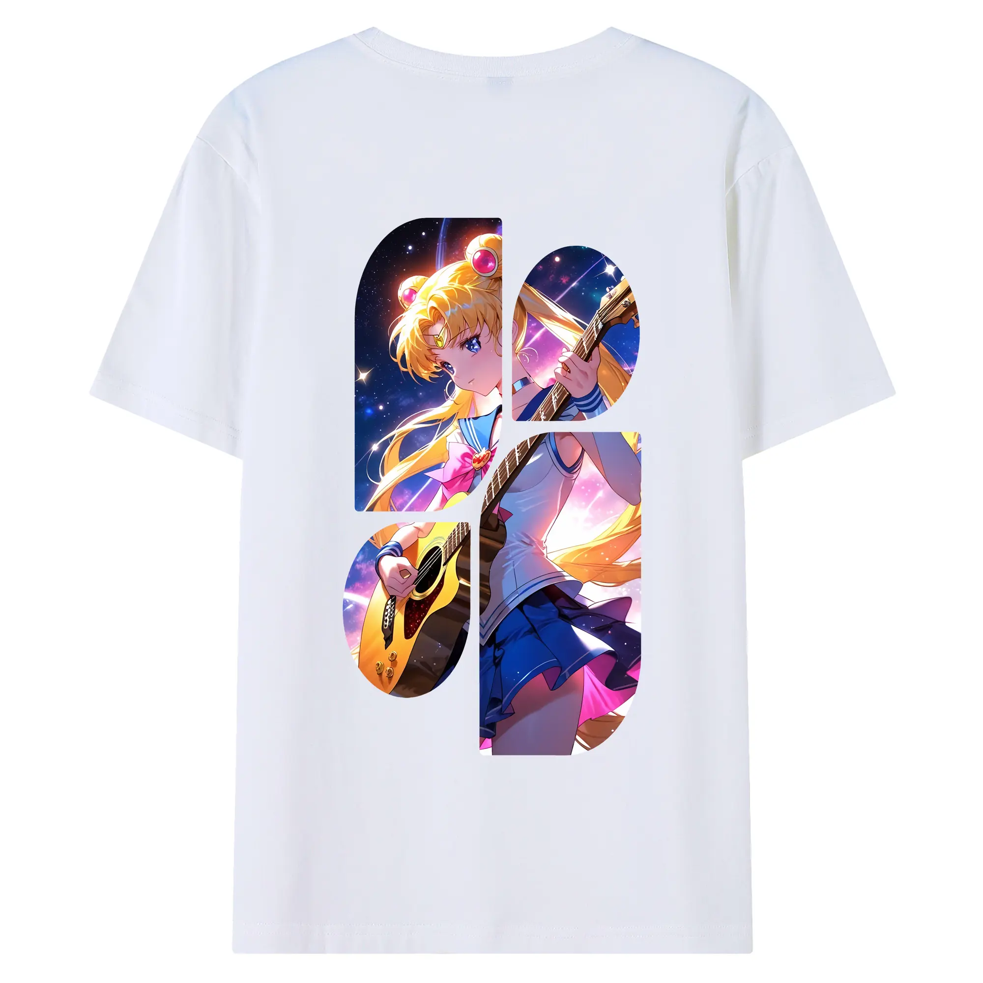 美少女戦士セーラームーン グッズ 月野 うさぎ - 綿100％ 半袖Tシャツ ・ バックプリント ・ 快適 通気性 ・ 日常使い 散歩 スポーツ用