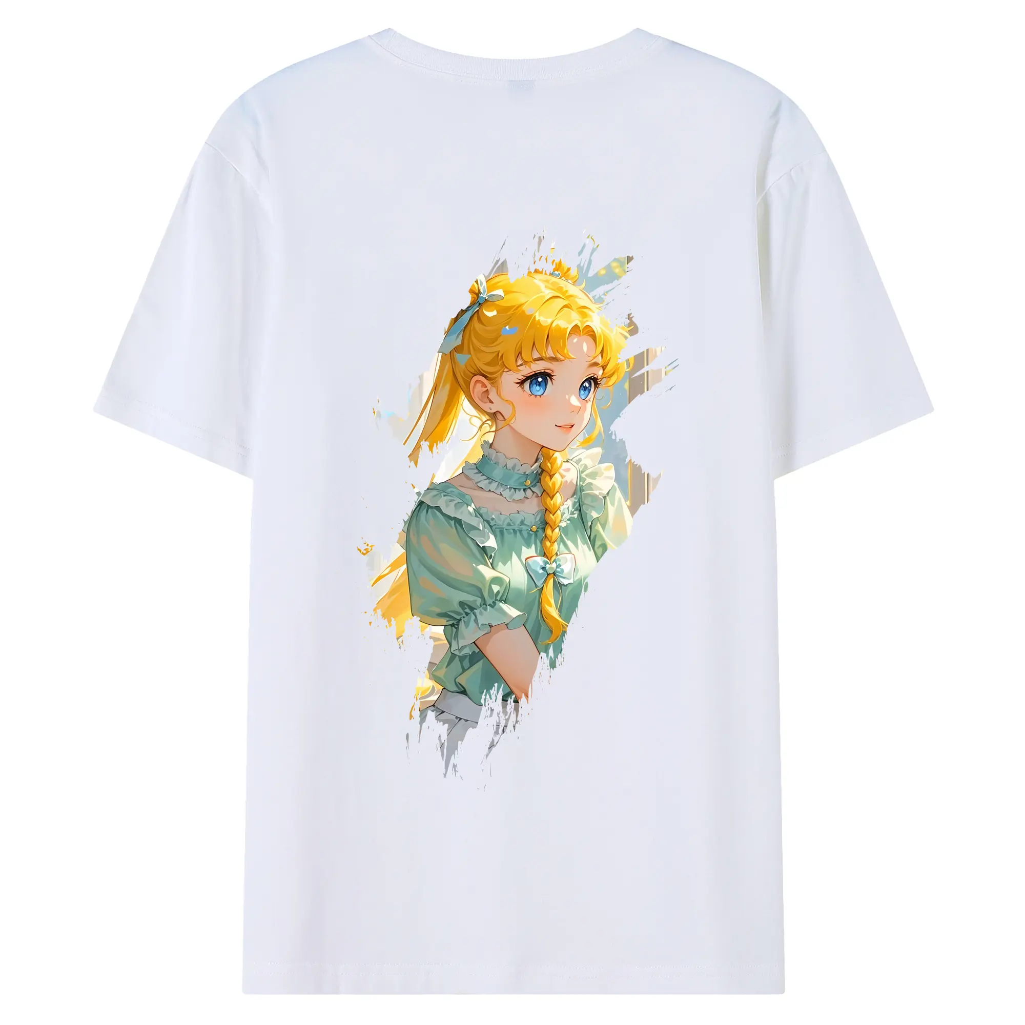 美少女戦士セーラームーン グッズ 月野 うさぎ - 綿100％ 半袖Tシャツ ・ バックプリント ・ 快適 通気性 ・ 日常使い 散歩 スポーツ用