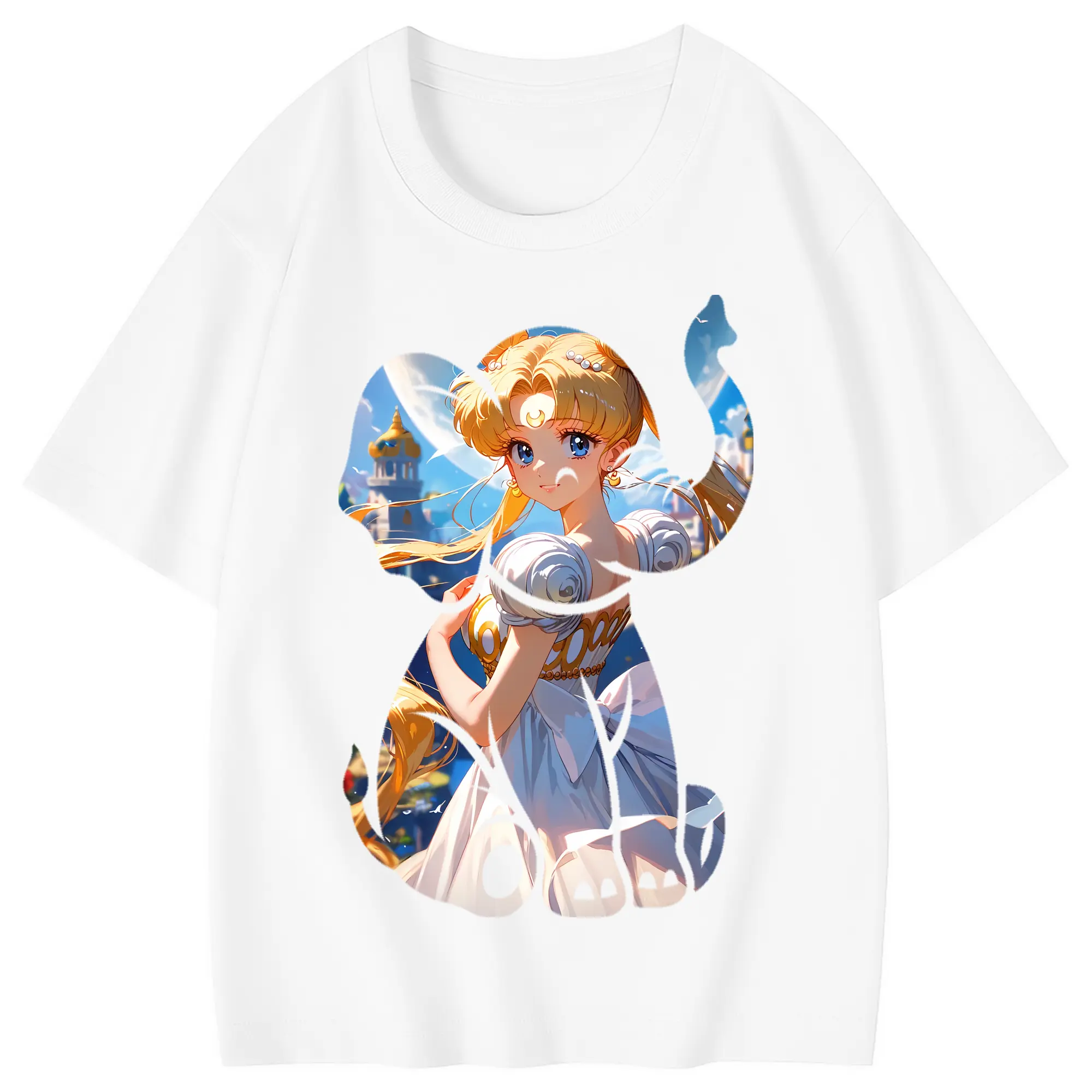美少女戦士セーラームーン グッズ 月野 うさぎ - 綿100％ キッズTシャツ ・ フロントプリント ・ 快適 通気性 ・ スポーツ カジュアル 散歩用