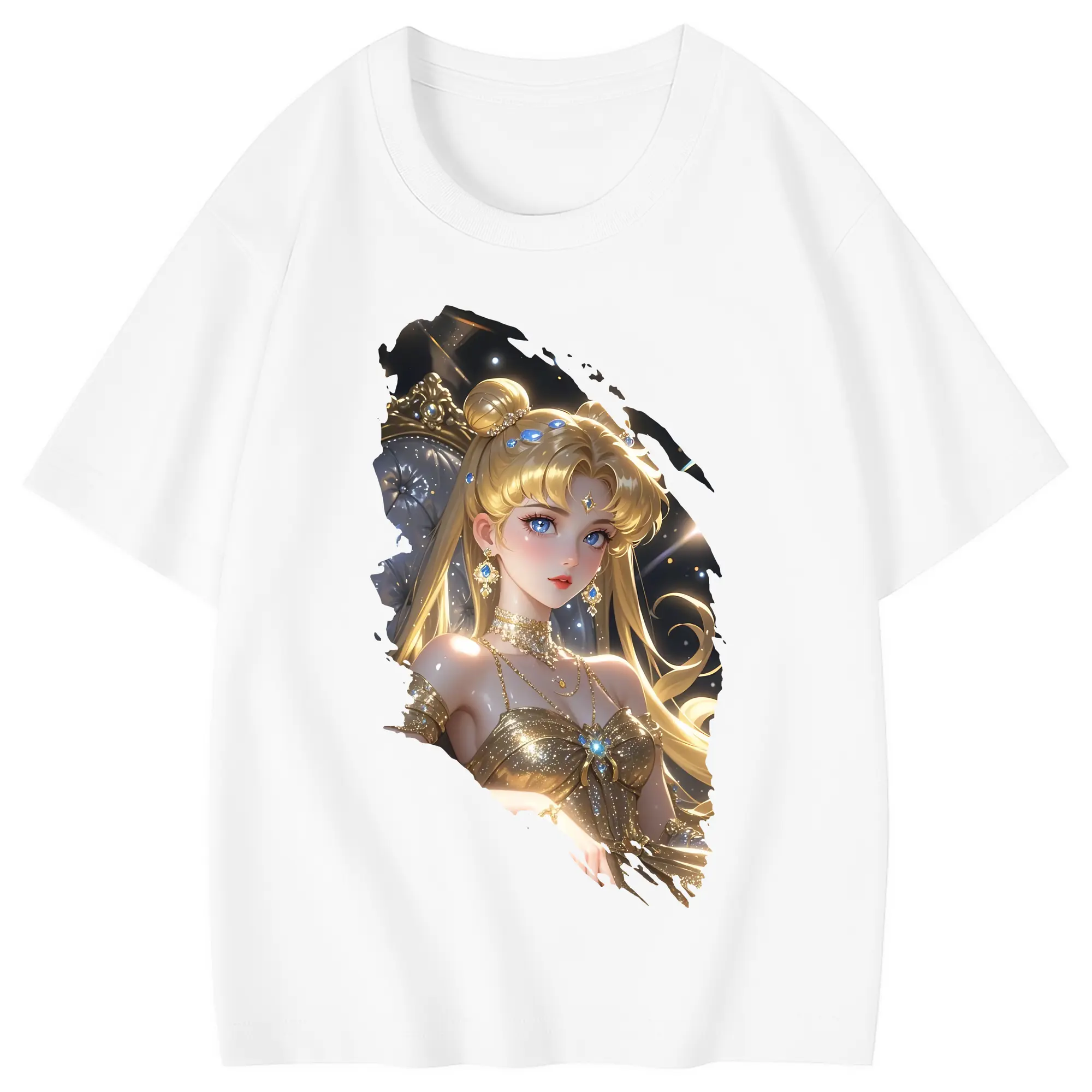 美少女戦士セーラームーン グッズ 月野 うさぎ - 綿100％ キッズTシャツ ・ フロントプリント ・ 快適 通気性 ・ スポーツ カジュアル 散歩用