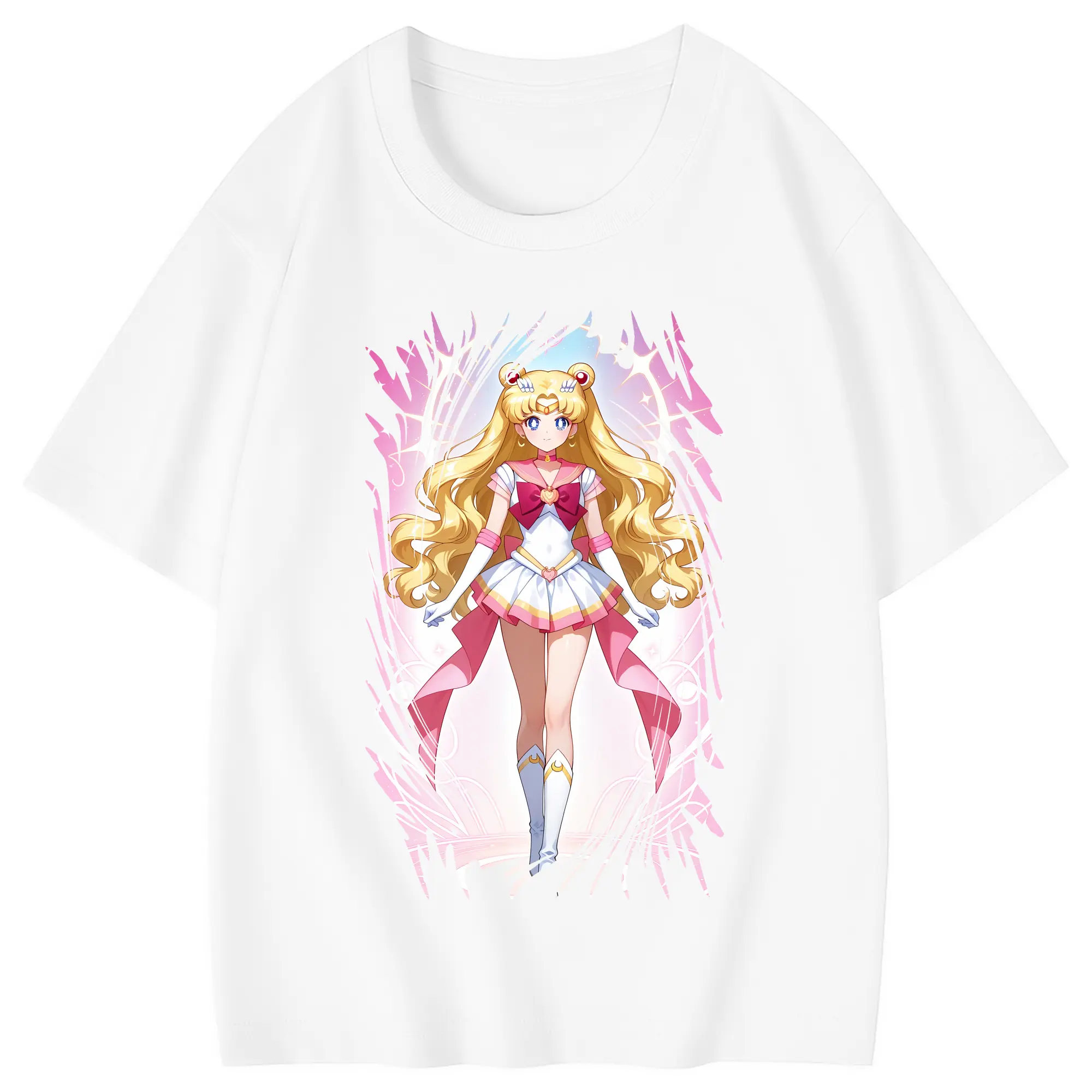 美少女戦士セーラームーン グッズ 月野 うさぎ - 綿100％ キッズTシャツ ・ フロントプリント ・ 快適 通気性 ・ スポーツ カジュアル 散歩用