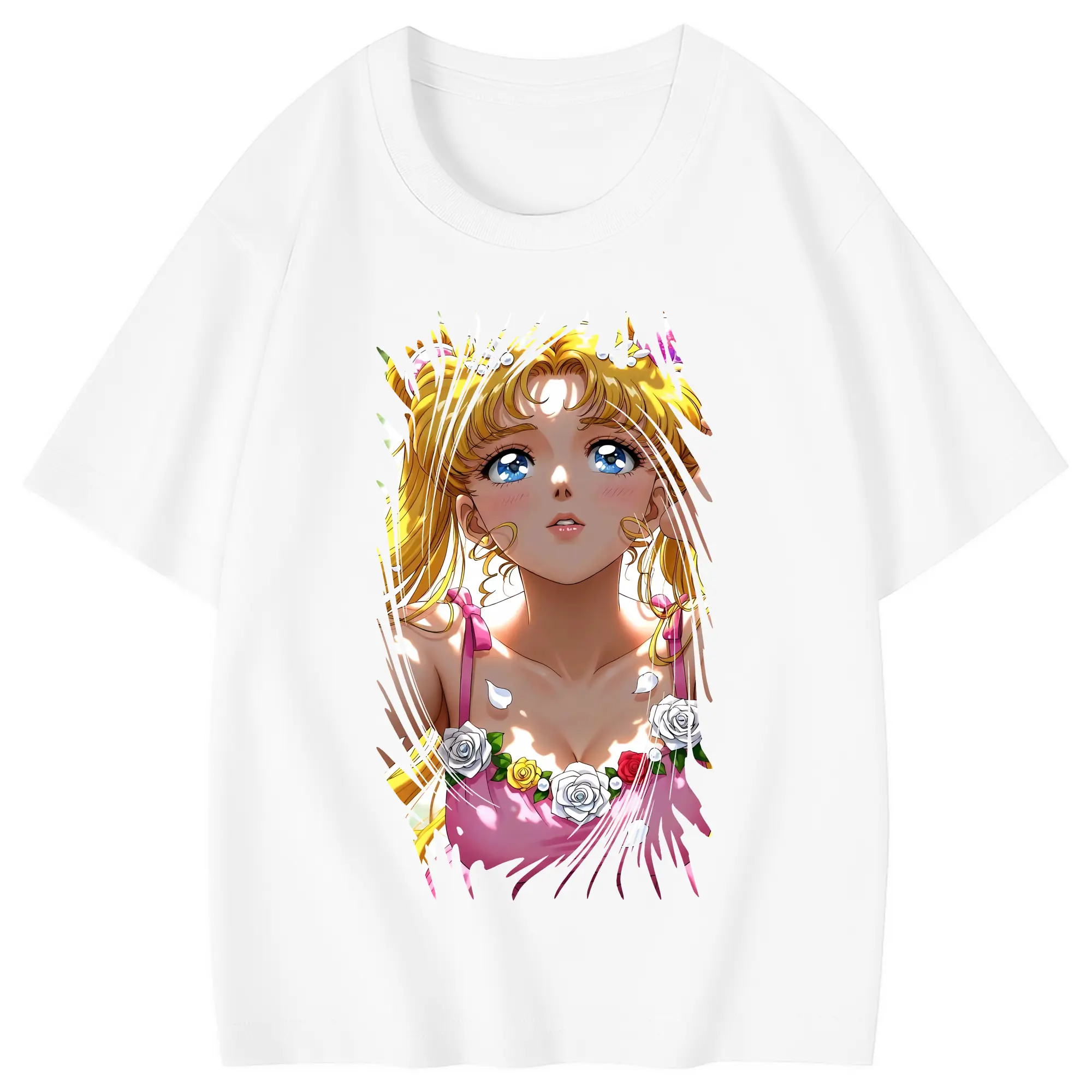 美少女戦士セーラームーン グッズ 月野 うさぎ - 綿100％ キッズTシャツ ・ フロントプリント ・ 快適 通気性 ・ スポーツ カジュアル 散歩用