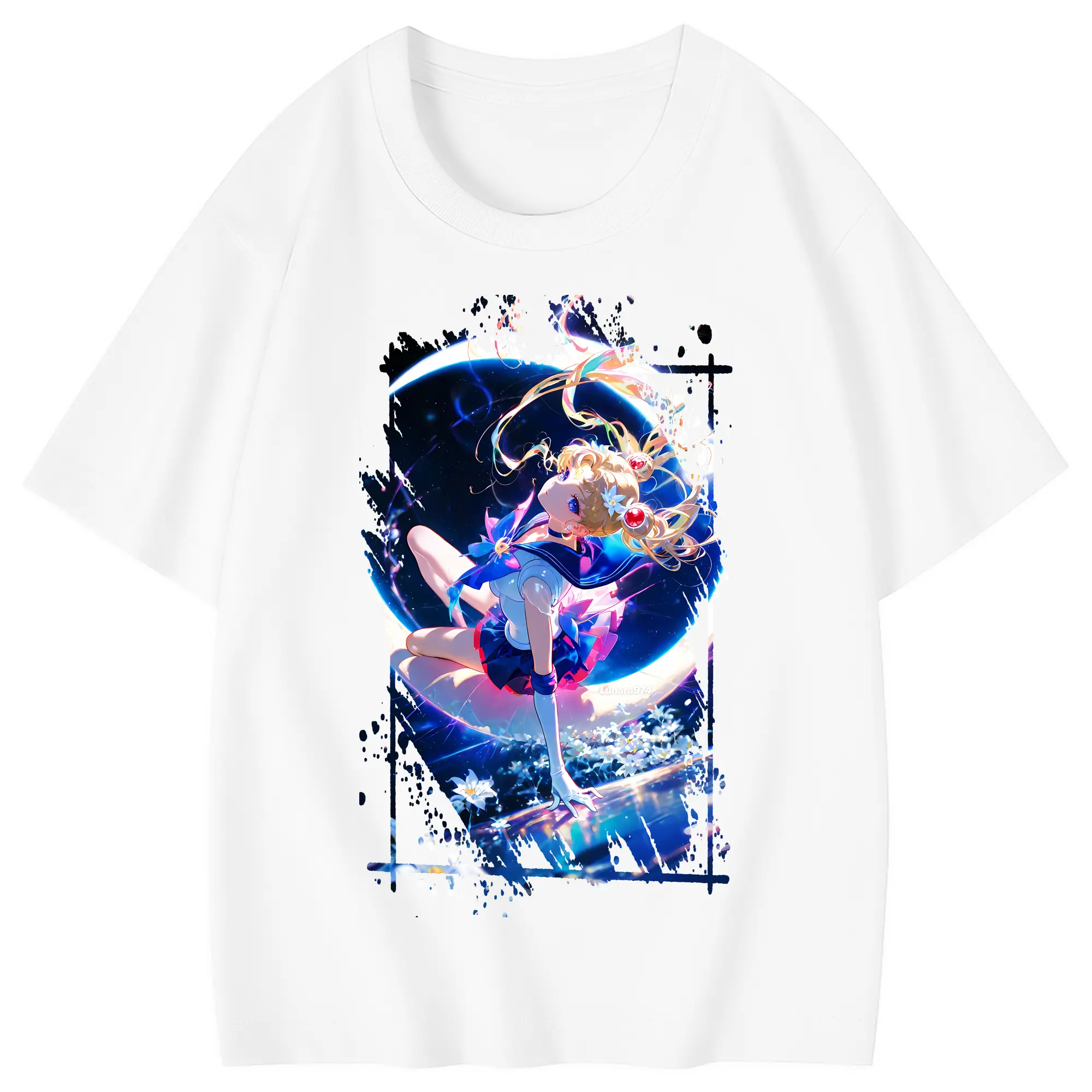 美少女戦士セーラームーン グッズ 月野 うさぎ - 綿100％ キッズTシャツ ・ フロントプリント ・ 快適 通気性 ・ スポーツ カジュアル 散歩用