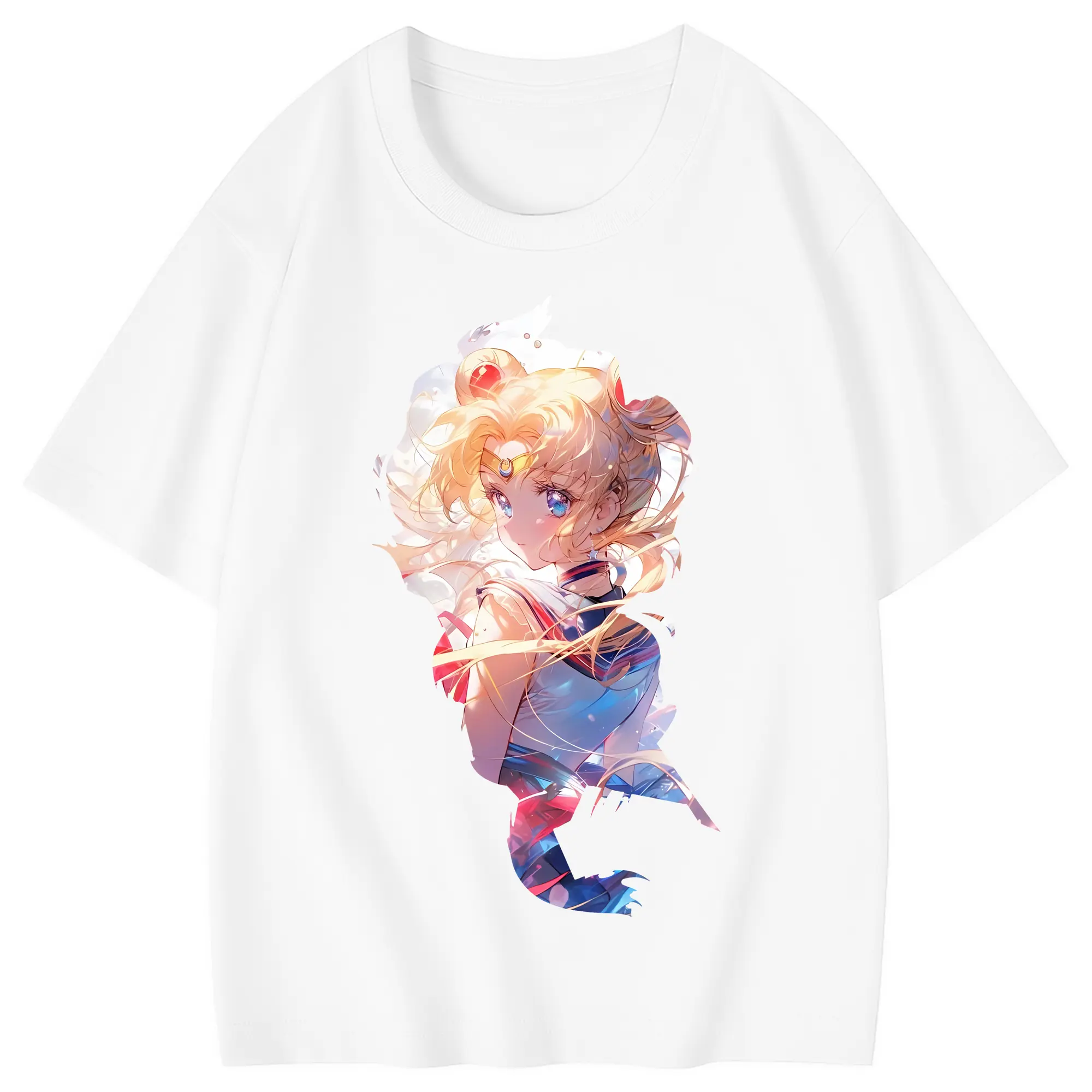 美少女戦士セーラームーン グッズ 月野 うさぎ - 綿100％ キッズTシャツ ・ フロントプリント ・ 快適 通気性 ・ スポーツ カジュアル 散歩用