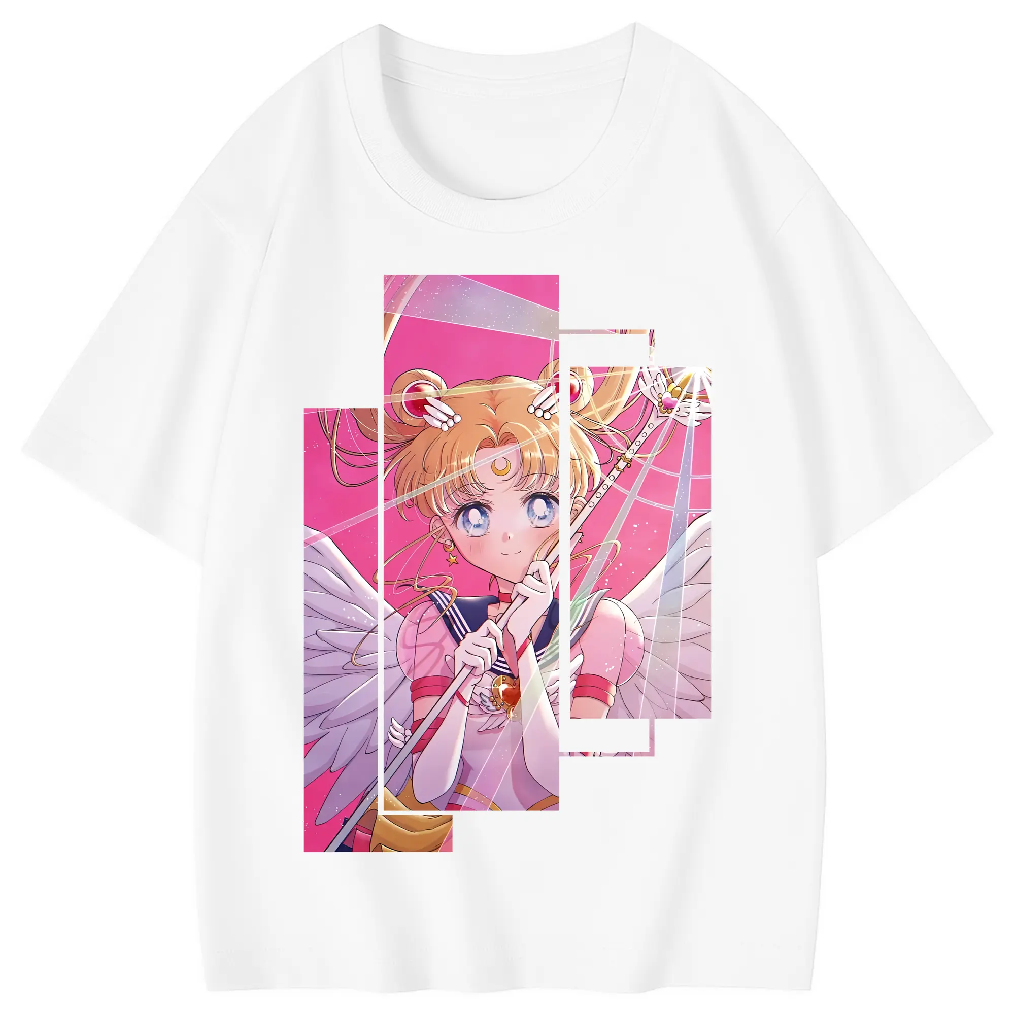 美少女戦士セーラームーン グッズ 月野 うさぎ - 綿100％ キッズTシャツ ・ フロントプリント ・ 快適 通気性 ・ スポーツ カジュアル 散歩用
