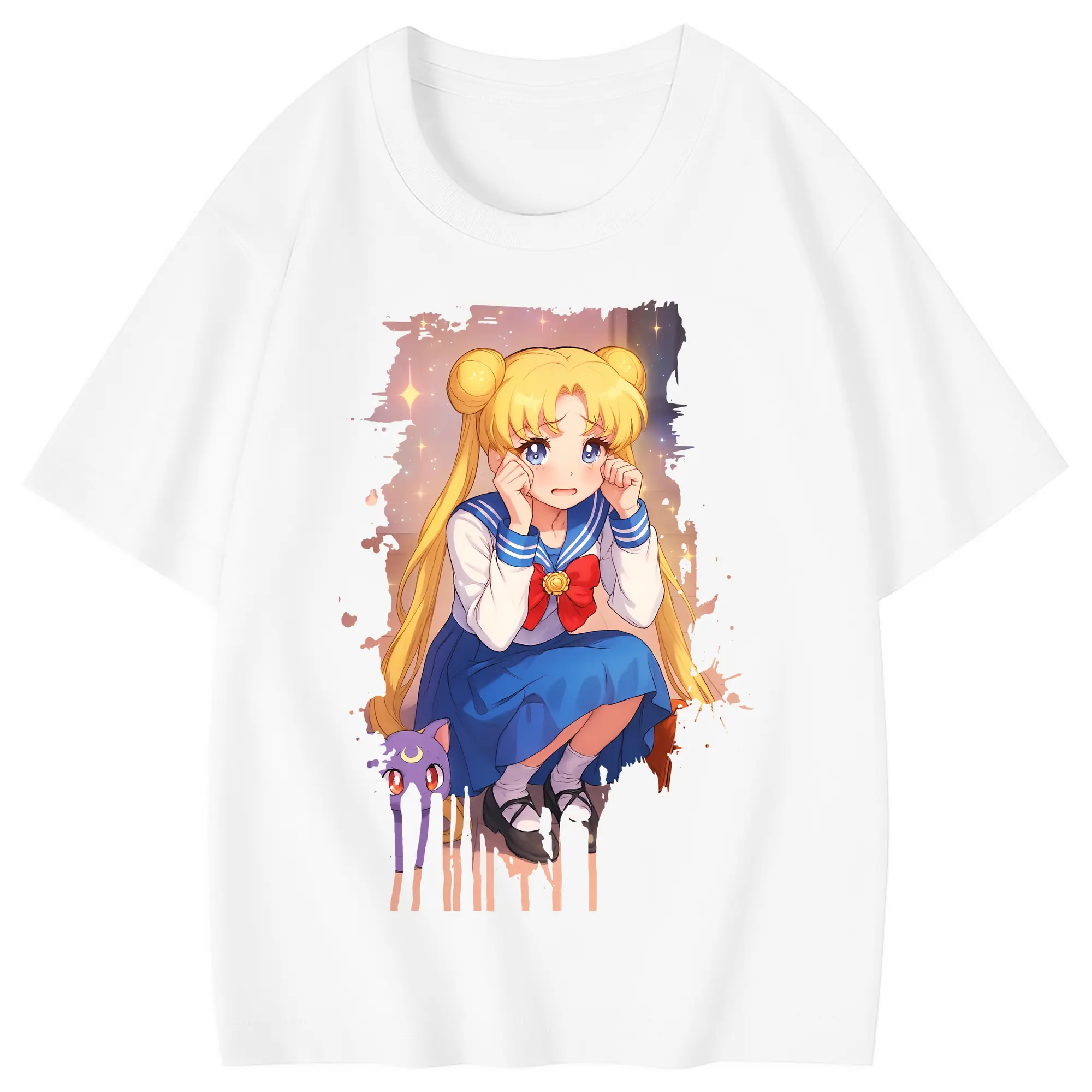 美少女戦士セーラームーン グッズ 月野 うさぎ - 綿100％ キッズTシャツ ・ フロントプリント ・ 快適 通気性 ・ スポーツ カジュアル 散歩用