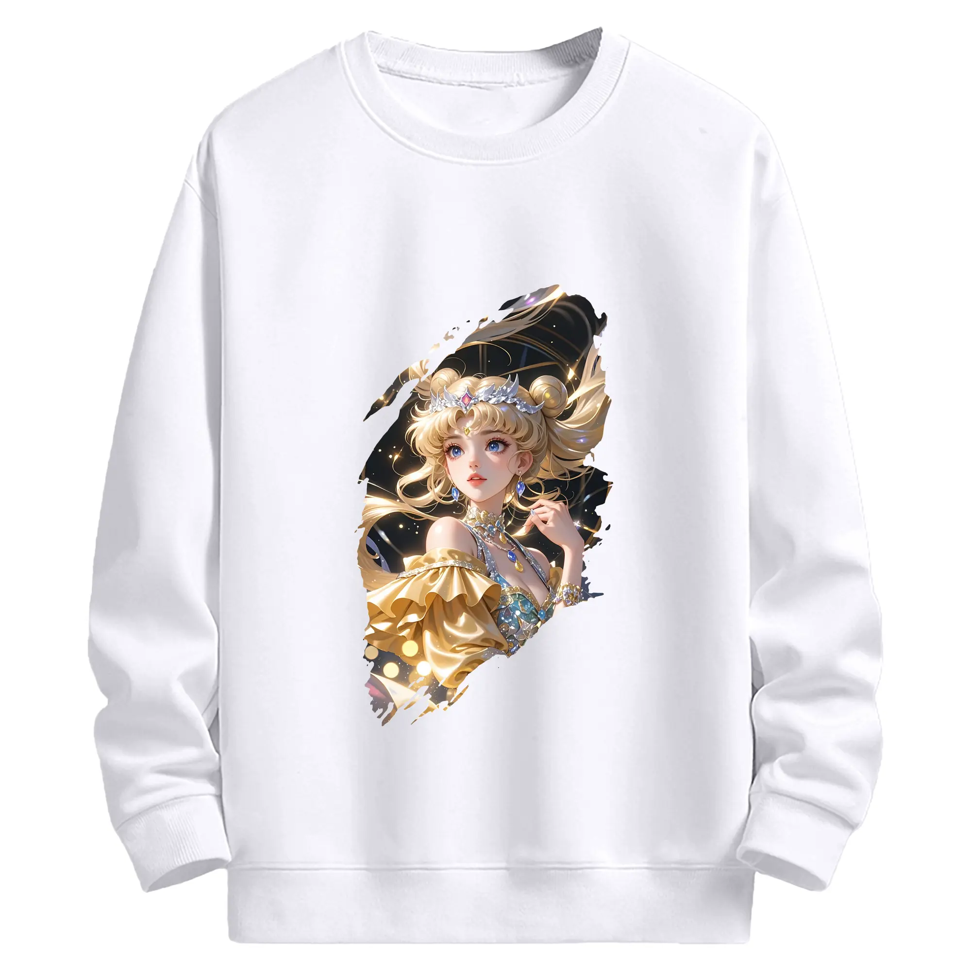 美少女戦士セーラームーン グッズ 月野 うさぎ - 高品質 クルーネック スウェット ・ コットン59％ ポリエステル41％ ・ ユニセックス 長袖 トレーナー ・ カジュアル デイリー スポーツ 散歩用