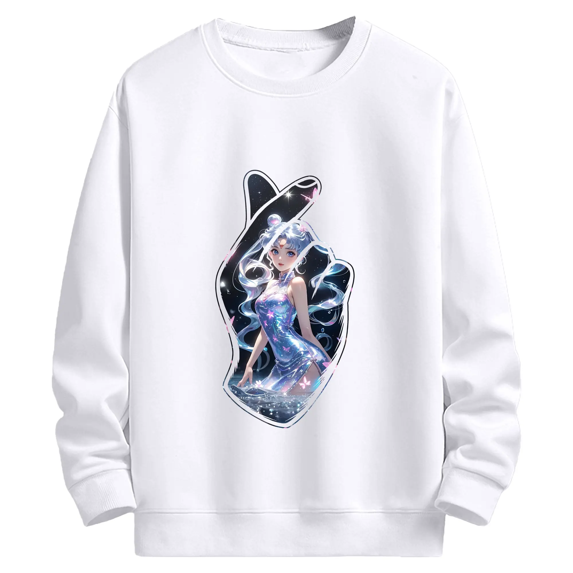 美少女戦士セーラームーン グッズ 月野 うさぎ - 高品質 クルーネック スウェット ・ コットン59％ ポリエステル41％ ・ ユニセックス 長袖 トレーナー ・ カジュアル デイリー スポーツ 散歩用