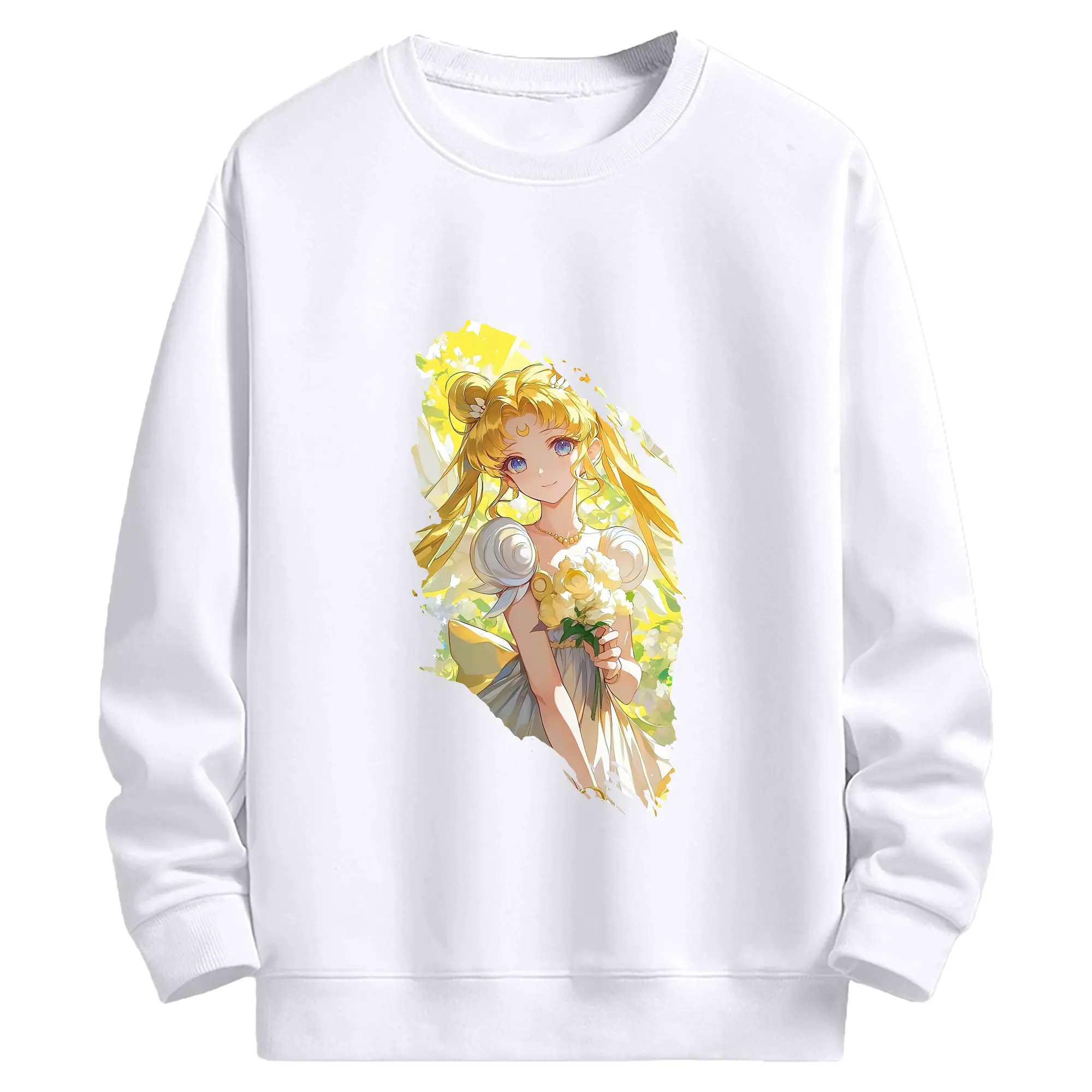 美少女戦士セーラームーン グッズ 月野 うさぎ - 高品質 クルーネック スウェット ・ コットン59％ ポリエステル41％ ・ ユニセックス 長袖 トレーナー ・ カジュアル デイリー スポーツ 散歩用