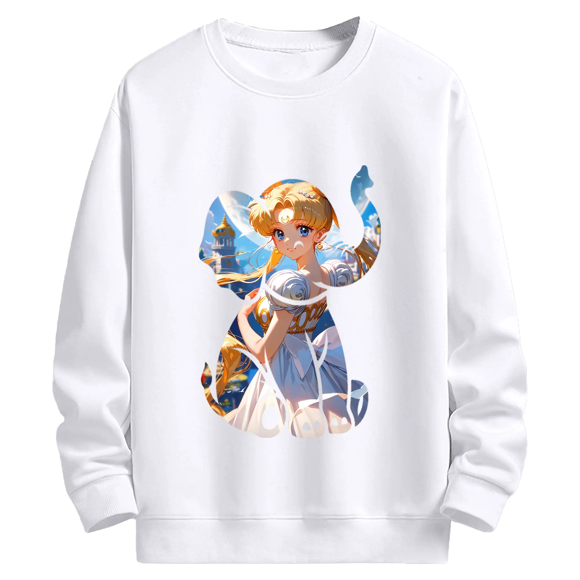 美少女戦士セーラームーン グッズ 月野 うさぎ - 高品質 クルーネック スウェット ・ コットン59％ ポリエステル41％ ・ ユニセックス 長袖 トレーナー ・ カジュアル デイリー スポーツ 散歩用