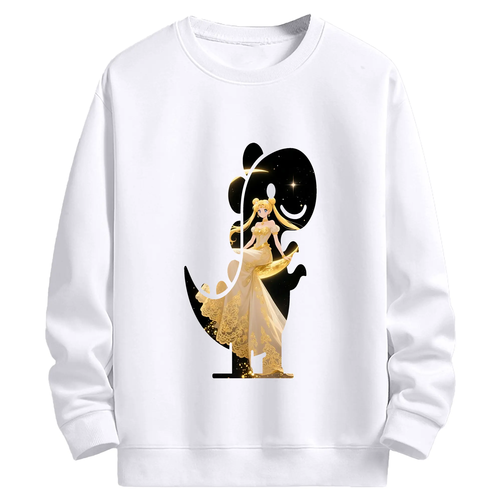 美少女戦士セーラームーン グッズ 月野 うさぎ - 高品質 クルーネック スウェット ・ コットン59％ ポリエステル41％ ・ ユニセックス 長袖 トレーナー ・ カジュアル デイリー スポーツ 散歩用