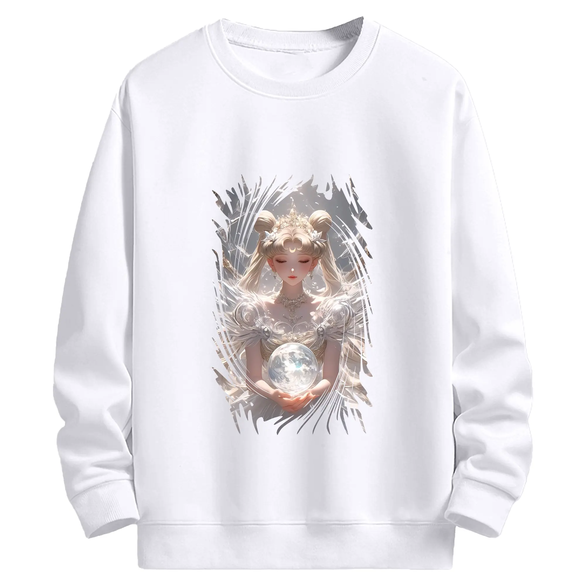 美少女戦士セーラームーン グッズ 月野 うさぎ - 高品質 クルーネック スウェット ・ コットン59％ ポリエステル41％ ・ ユニセックス 長袖 トレーナー ・ カジュアル デイリー スポーツ 散歩用