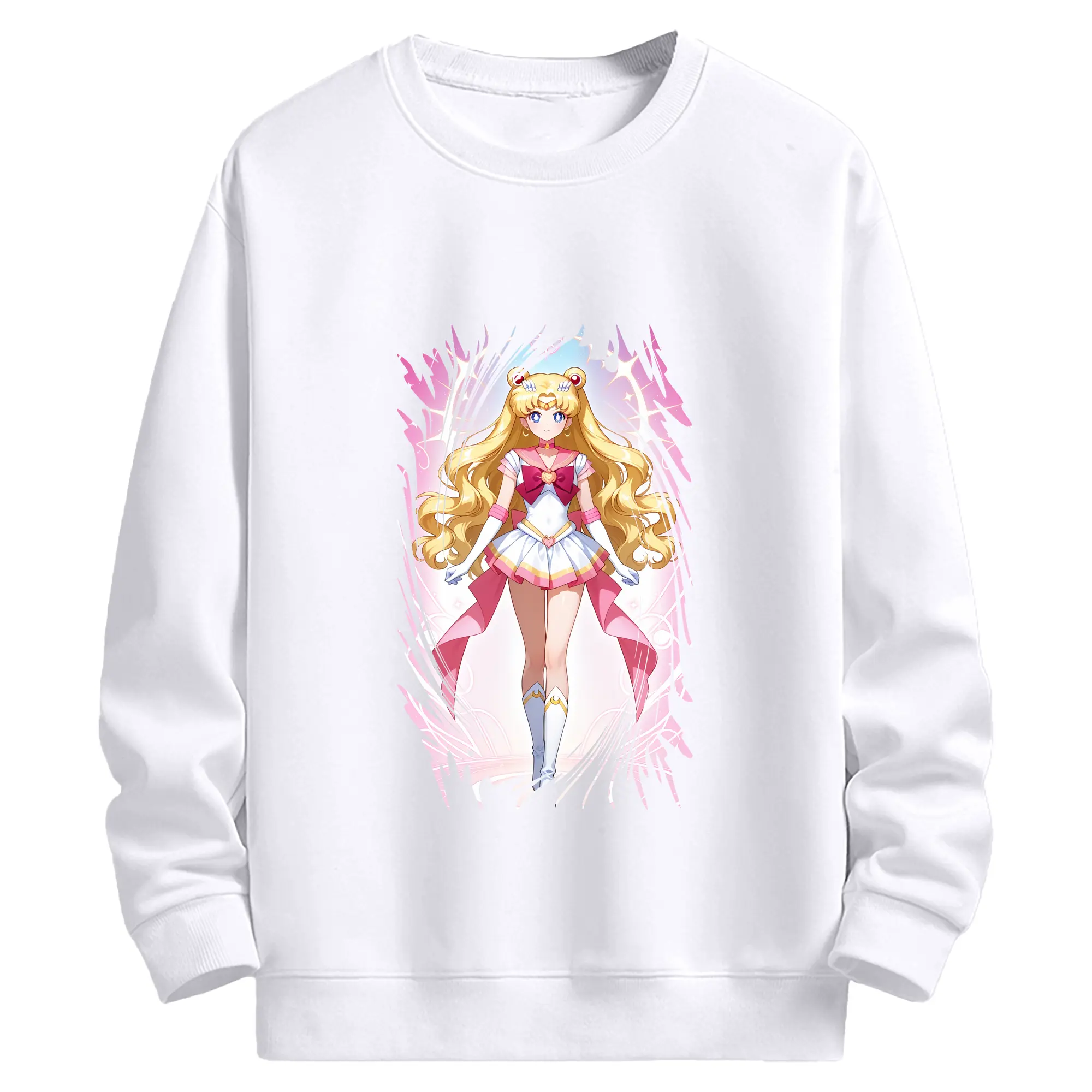 美少女戦士セーラームーン グッズ 月野 うさぎ - 高品質 クルーネック スウェット ・ コットン59％ ポリエステル41％ ・ ユニセックス 長袖 トレーナー ・ カジュアル デイリー スポーツ 散歩用