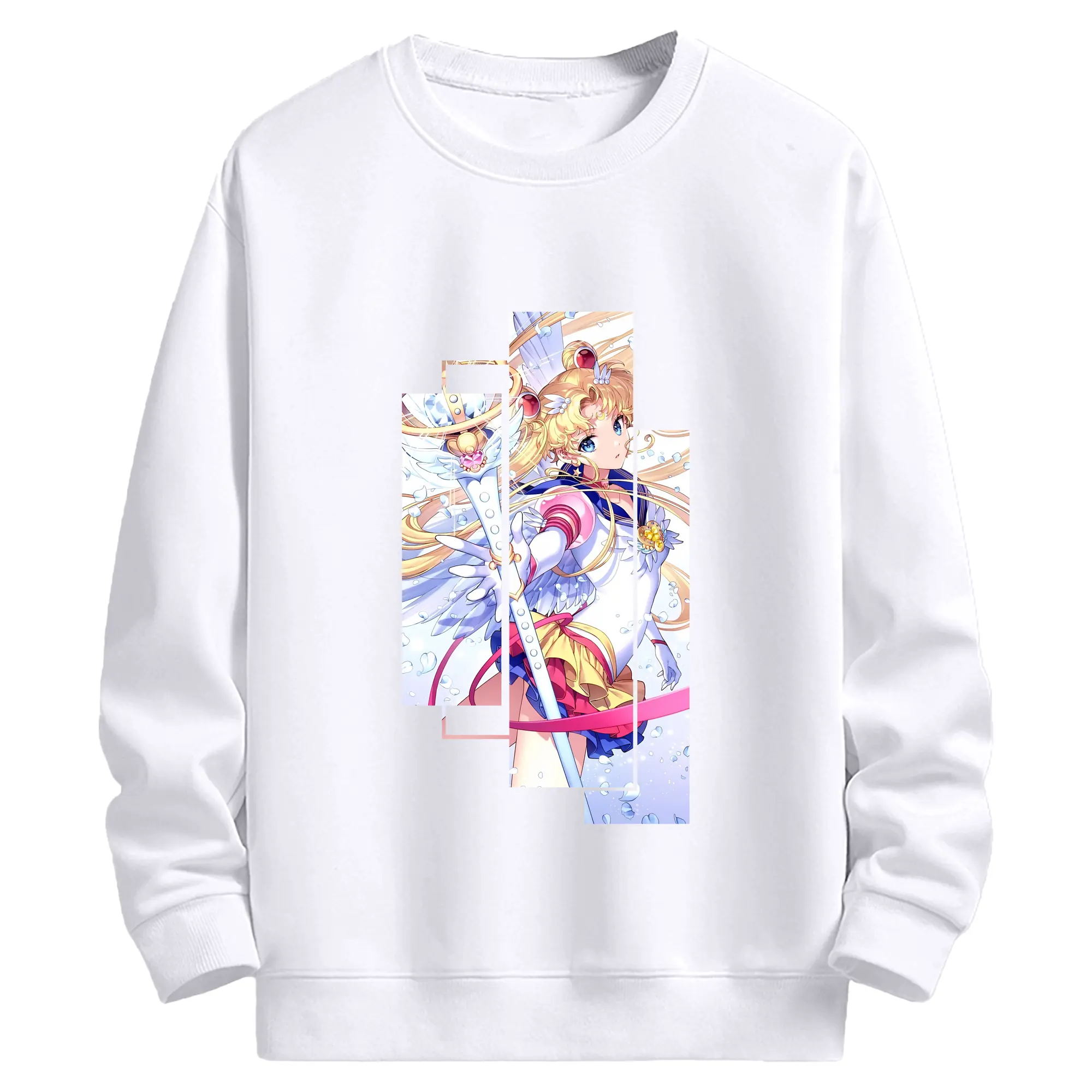 美少女戦士セーラームーン グッズ 月野 うさぎ - 高品質 クルーネック スウェット ・ コットン59％ ポリエステル41％ ・ ユニセックス 長袖 トレーナー ・ カジュアル デイリー スポーツ 散歩用