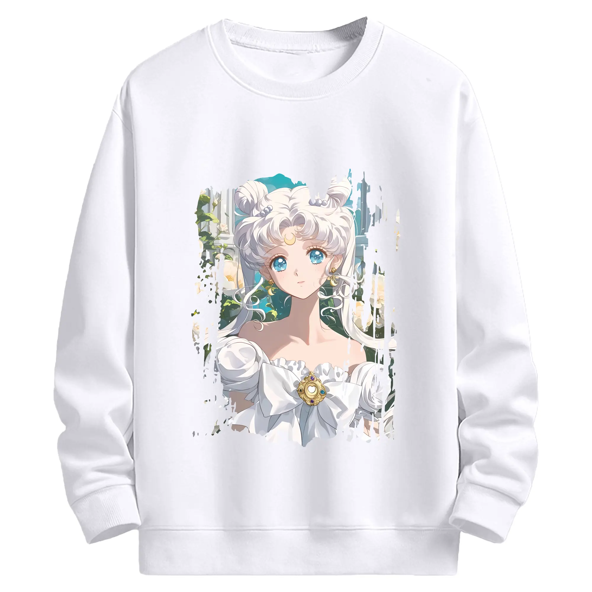 美少女戦士セーラームーン グッズ 月野 うさぎ - 高品質 クルーネック スウェット ・ コットン59％ ポリエステル41％ ・ ユニセックス 長袖 トレーナー ・ カジュアル デイリー スポーツ 散歩用