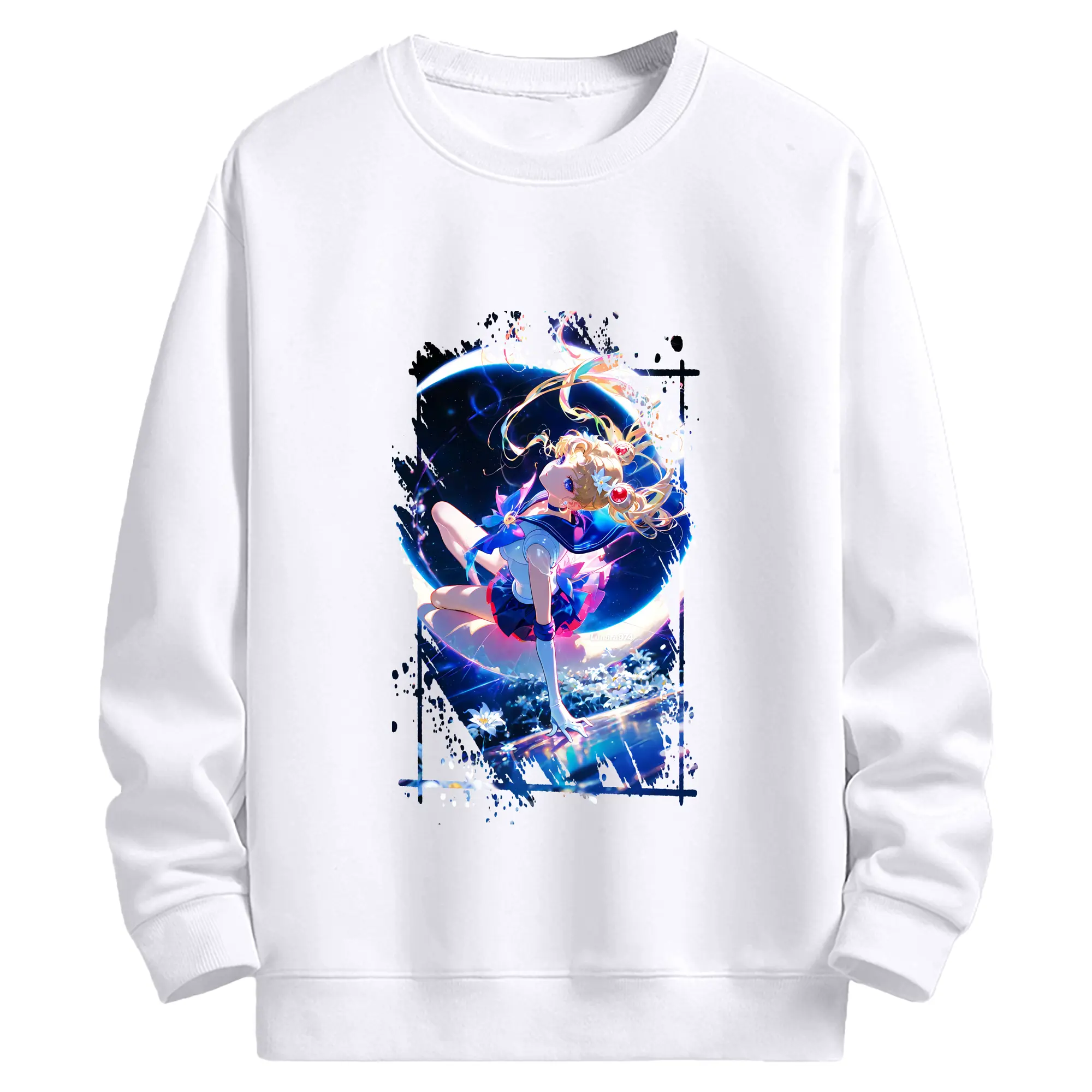 美少女戦士セーラームーン グッズ 月野 うさぎ - 高品質 クルーネック スウェット ・ コットン59％ ポリエステル41％ ・ ユニセックス 長袖 トレーナー ・ カジュアル デイリー スポーツ 散歩用