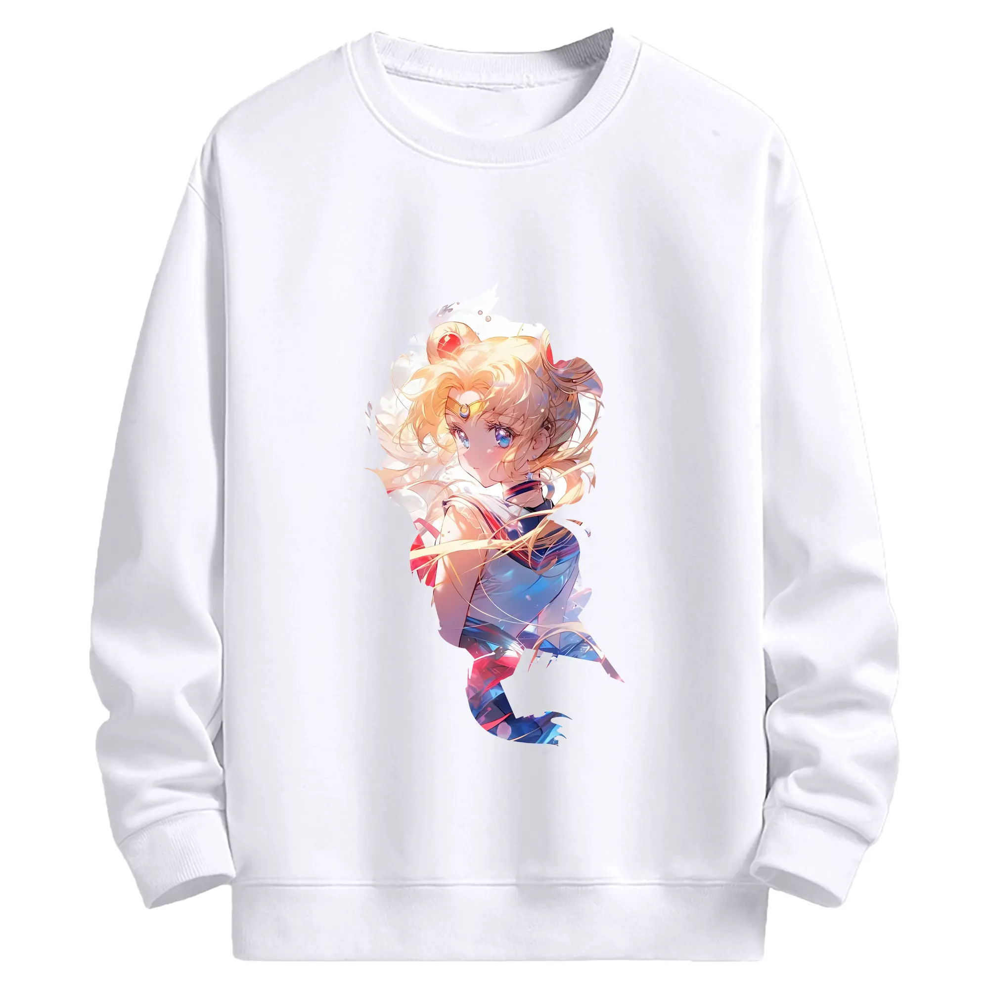 美少女戦士セーラームーン グッズ 月野 うさぎ - 高品質 クルーネック スウェット ・ コットン59％ ポリエステル41％ ・ ユニセックス 長袖 トレーナー ・ カジュアル デイリー スポーツ 散歩用