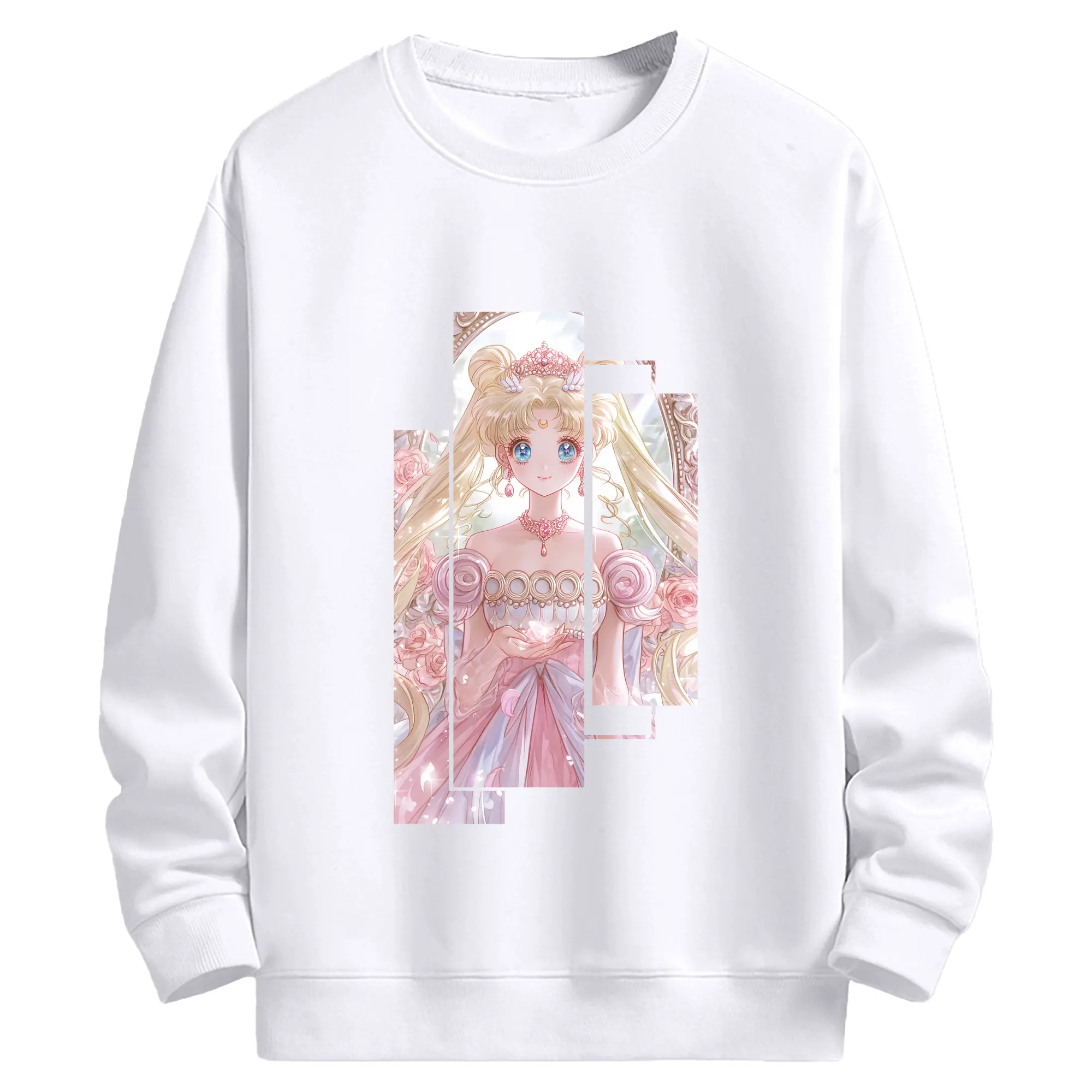 美少女戦士セーラームーン グッズ 月野 うさぎ - 高品質 クルーネック スウェット ・ コットン59％ ポリエステル41％ ・ ユニセックス 長袖 トレーナー ・ カジュアル デイリー スポーツ 散歩用