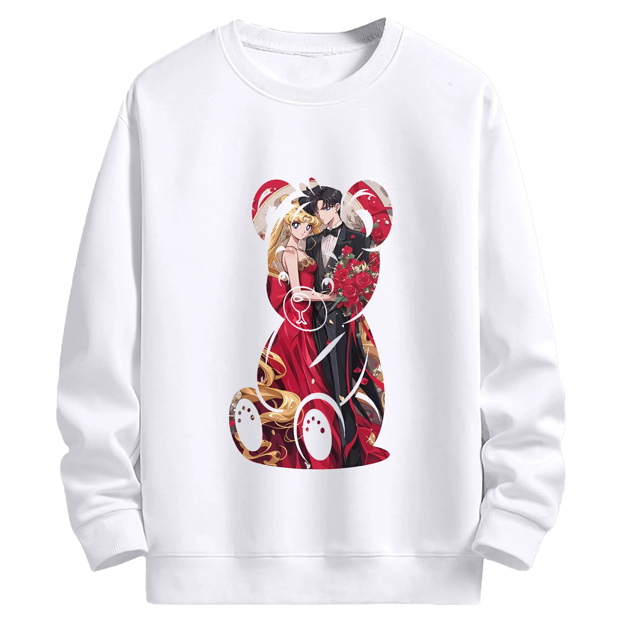 美少女戦士セーラームーン グッズ 月野 うさぎ - 高品質 クルーネック スウェット ・ コットン59％ ポリエステル41％ ・ ユニセックス 長袖 トレーナー ・ カジュアル デイリー スポーツ 散歩用