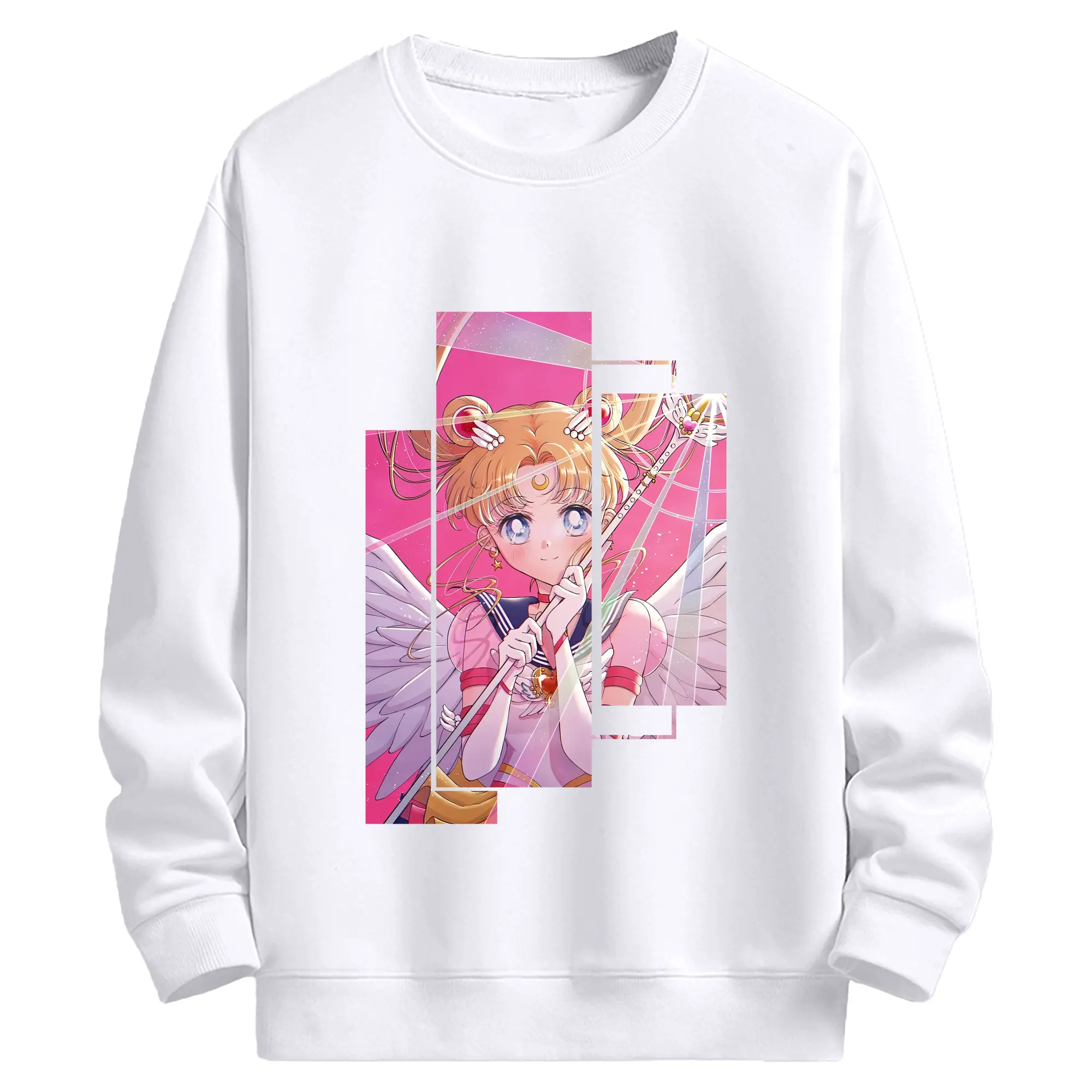 美少女戦士セーラームーン グッズ 月野 うさぎ - 高品質 クルーネック スウェット ・ コットン59％ ポリエステル41％ ・ ユニセックス 長袖 トレーナー ・ カジュアル デイリー スポーツ 散歩用